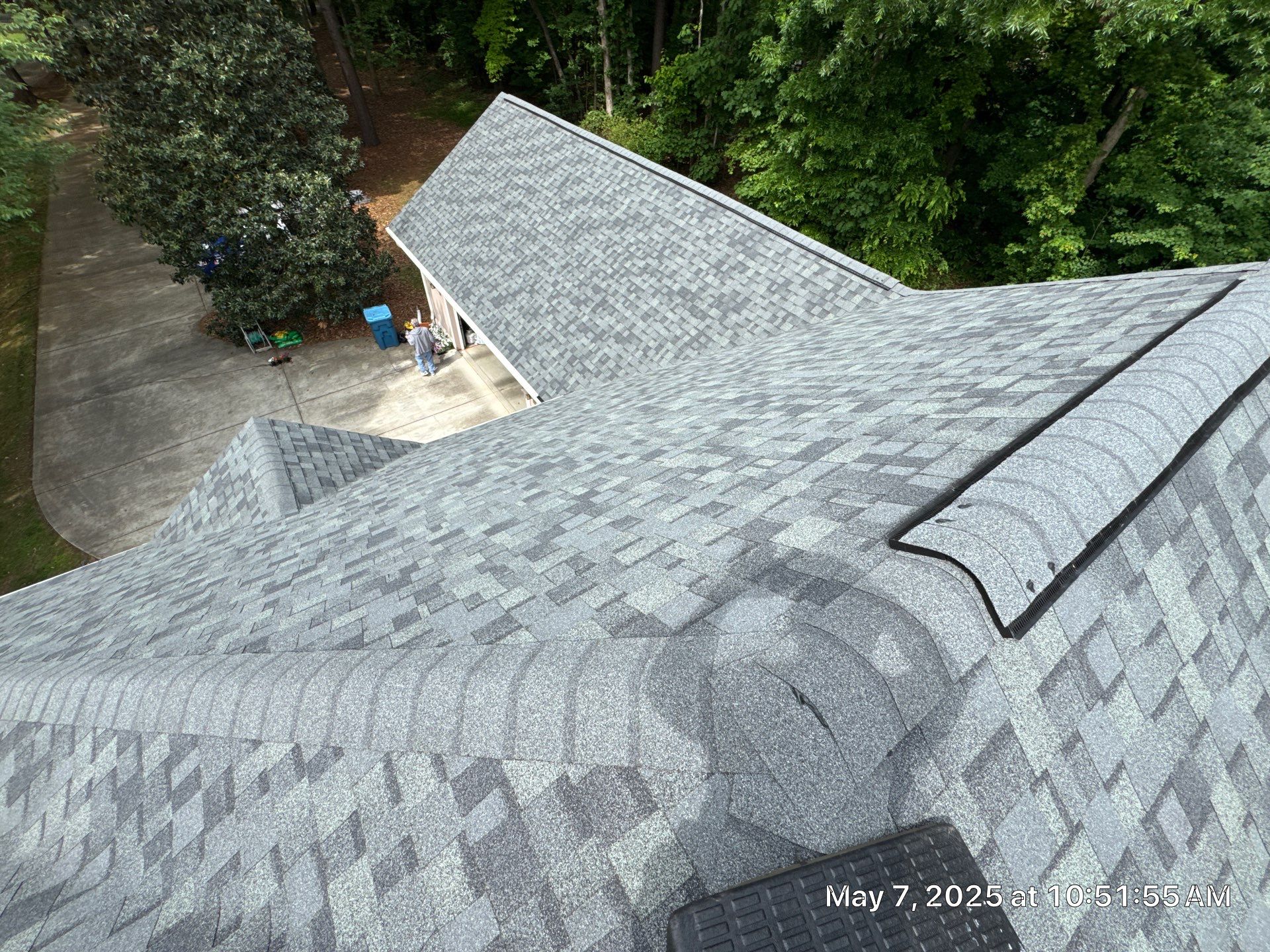 Residential Roof Replacement with Owens Corning Duration Architectural Shingles and 5 Velux Skylights in Charlotte, North Carolina by Merritt Roofing LLC