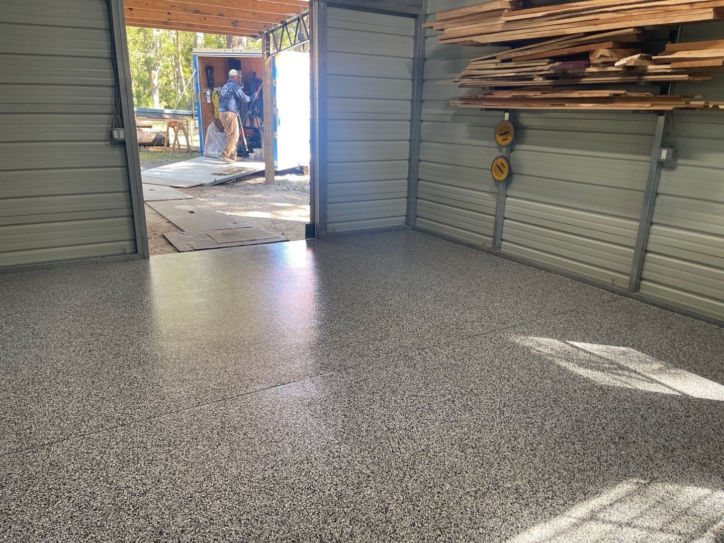 Shed  in Old Town, FL in Domino by Cross Creek Concrete Coatings