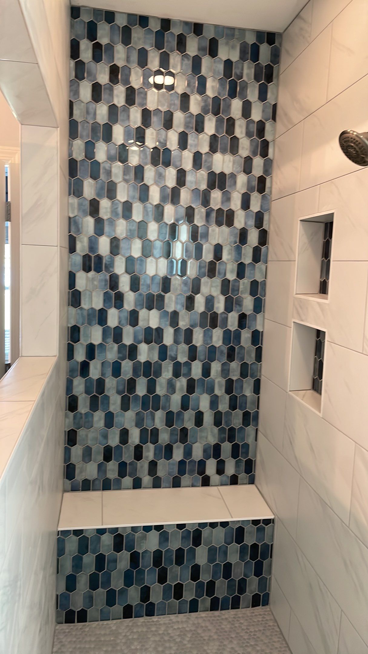 Bathroom Remodel using Decorative Tile by Footprints Floors of Coastal Carolina