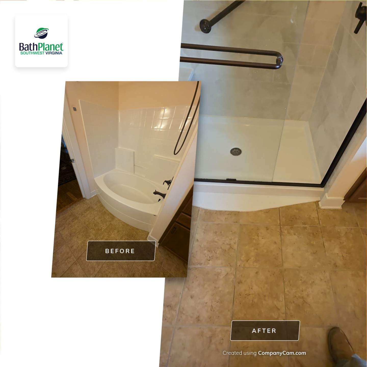 Tub to Shower by BathPlanet SW Virginia