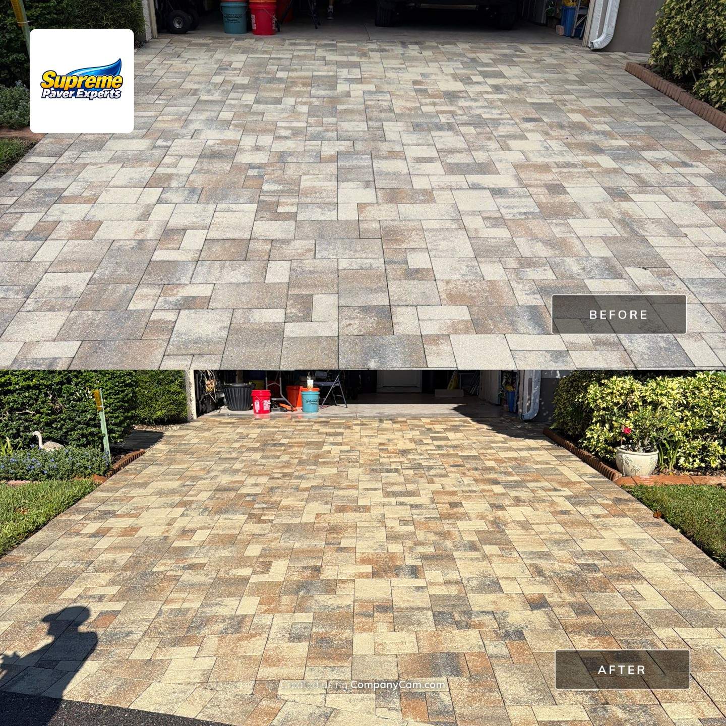 Sun City Center Driveway and Walkway Paver Sealing Project by Supreme Paver Experts