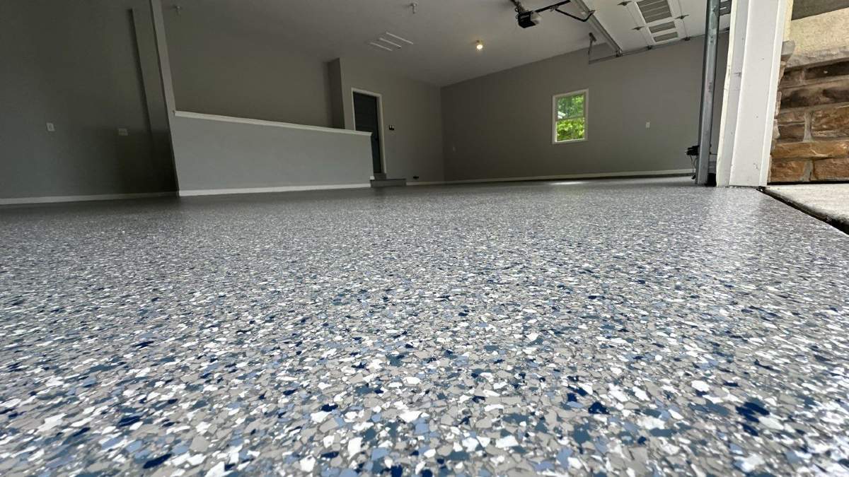 Stonewash Garage Floor Coating by Level 10 Coatings