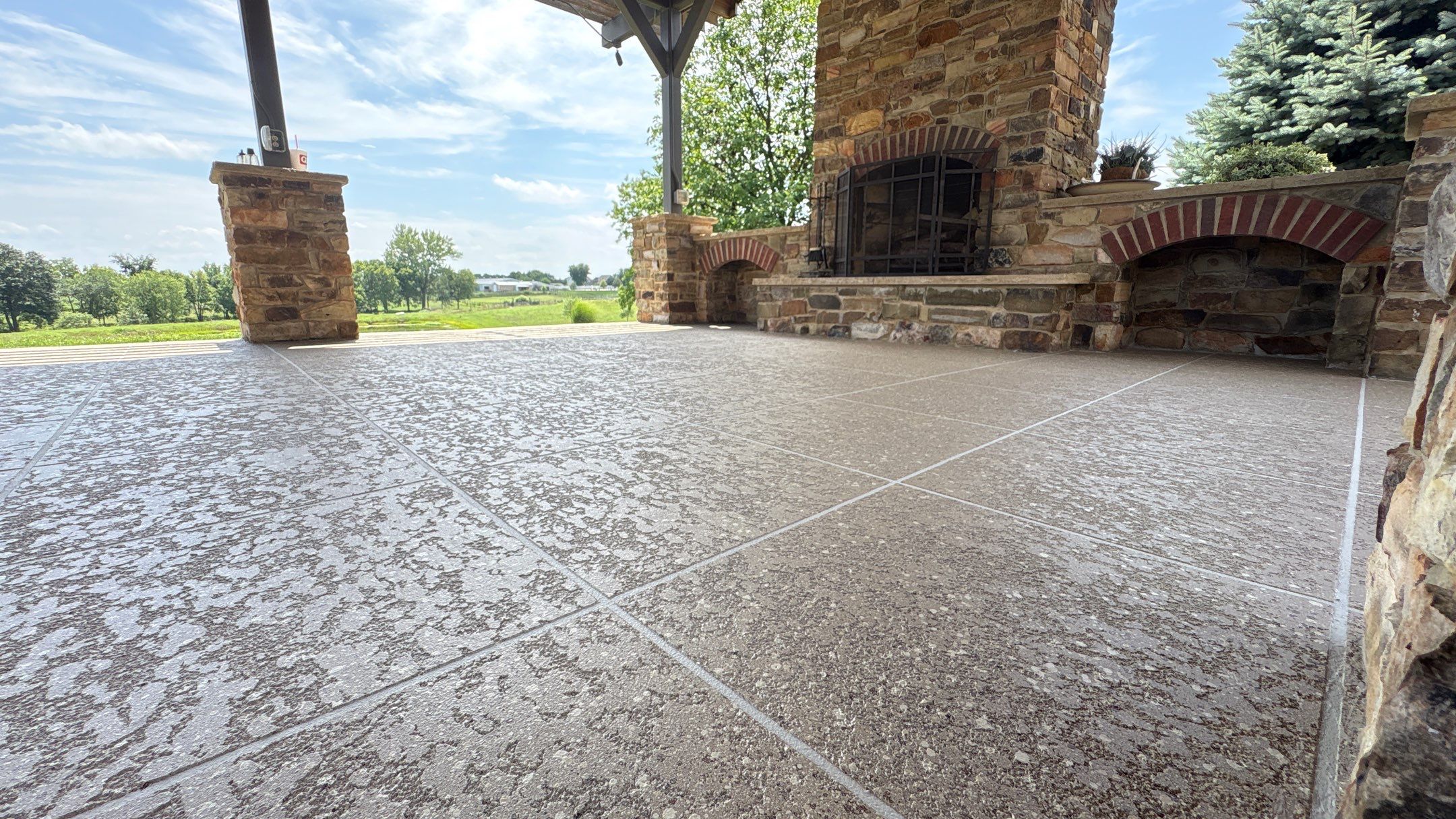 Custom Back Patio Resurface - Kearney, MO by Big Red Decorative Concrete, LLC
