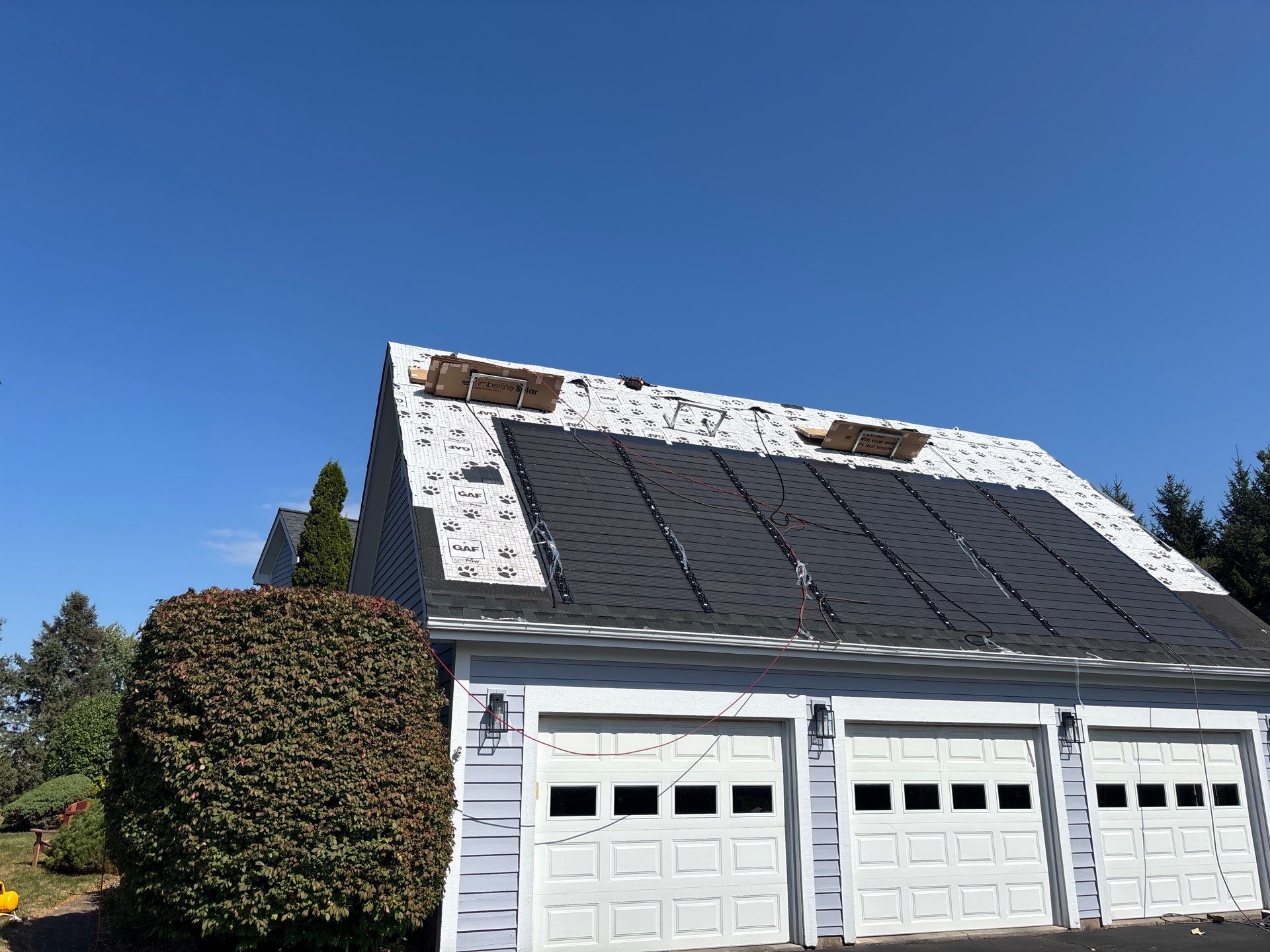 GAF Timberline Solar Roof Installation in Pittsford, NY by American Home Contractors