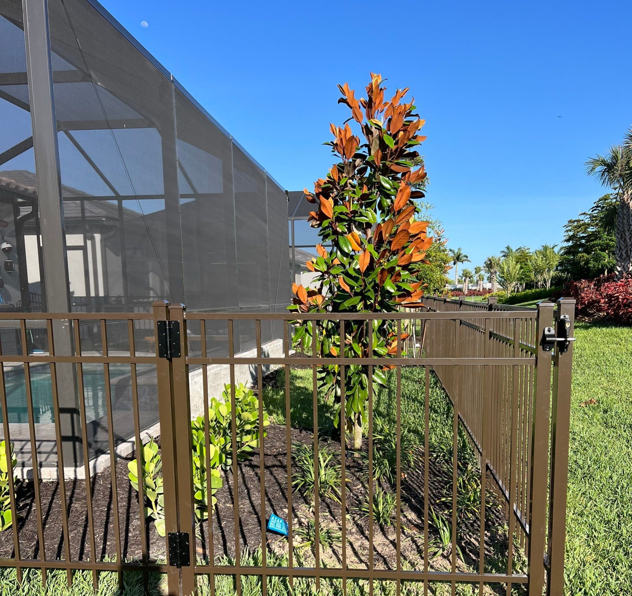 Aluminum Fence Installation using Bronze 3 Rail Aluminum Fence by Asap fence and gates, LLC