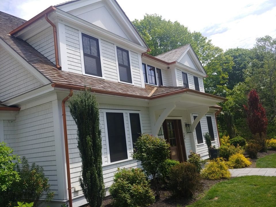 Plymouth, MA Gutter Installation using Coppertone Half Round Aluminum Gutter by Gutter Pro Enterprises