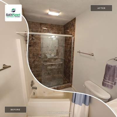 Tub to Shower in Madiera Granite