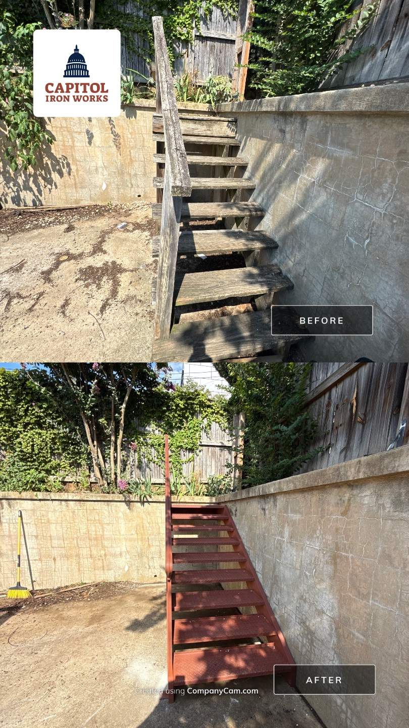 Custom Red Iron Staircase & Railing Upgrade – Washington, DC by Capitol Iron Works