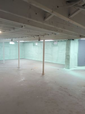 Basement Exterior Walls using Closed Cell Spray Foam