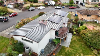 Low Slope Shingles to Metal with Built in Gutters