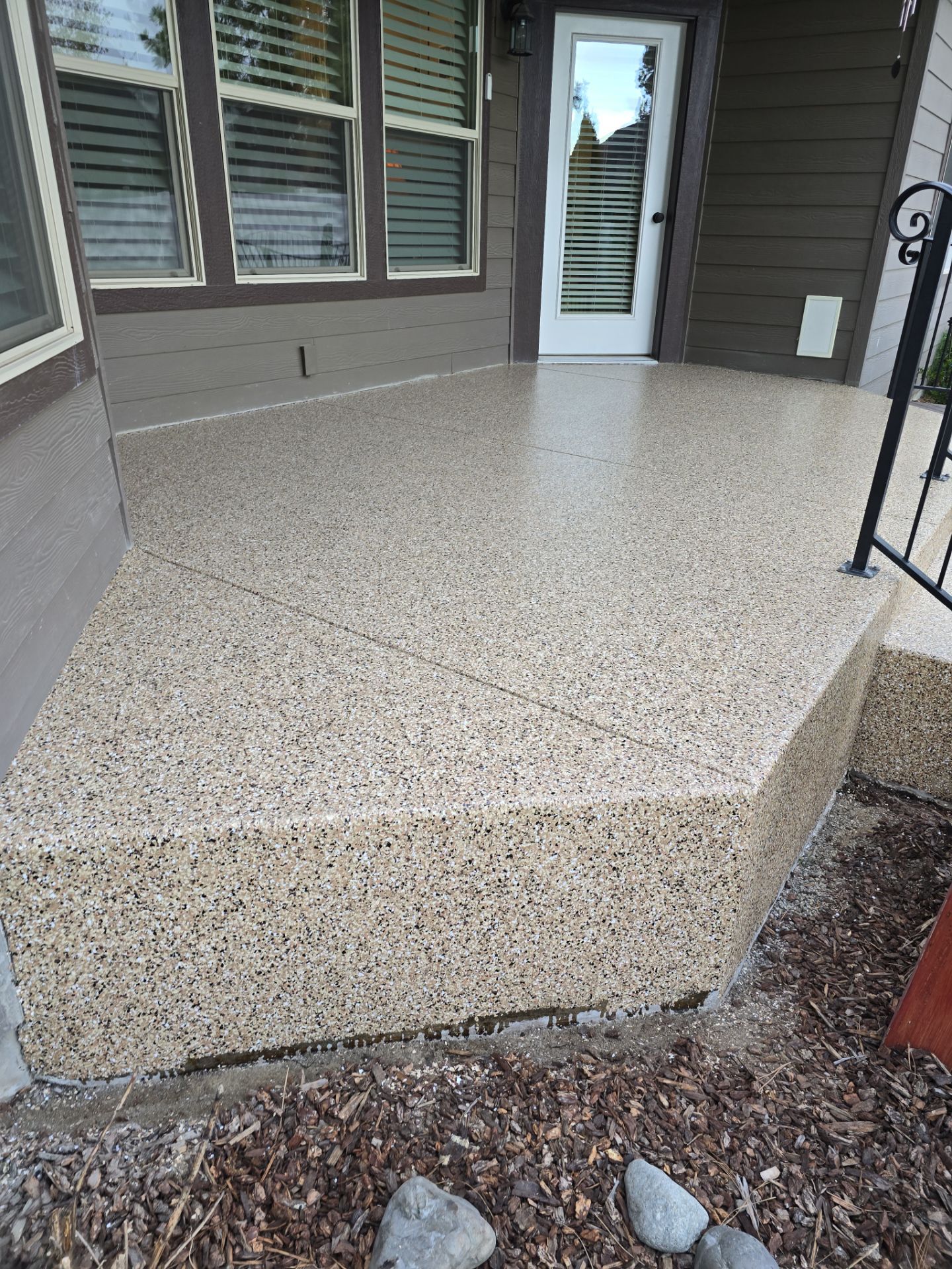 Patio Transformation using Sandstone by Croc Coatings, LLC
