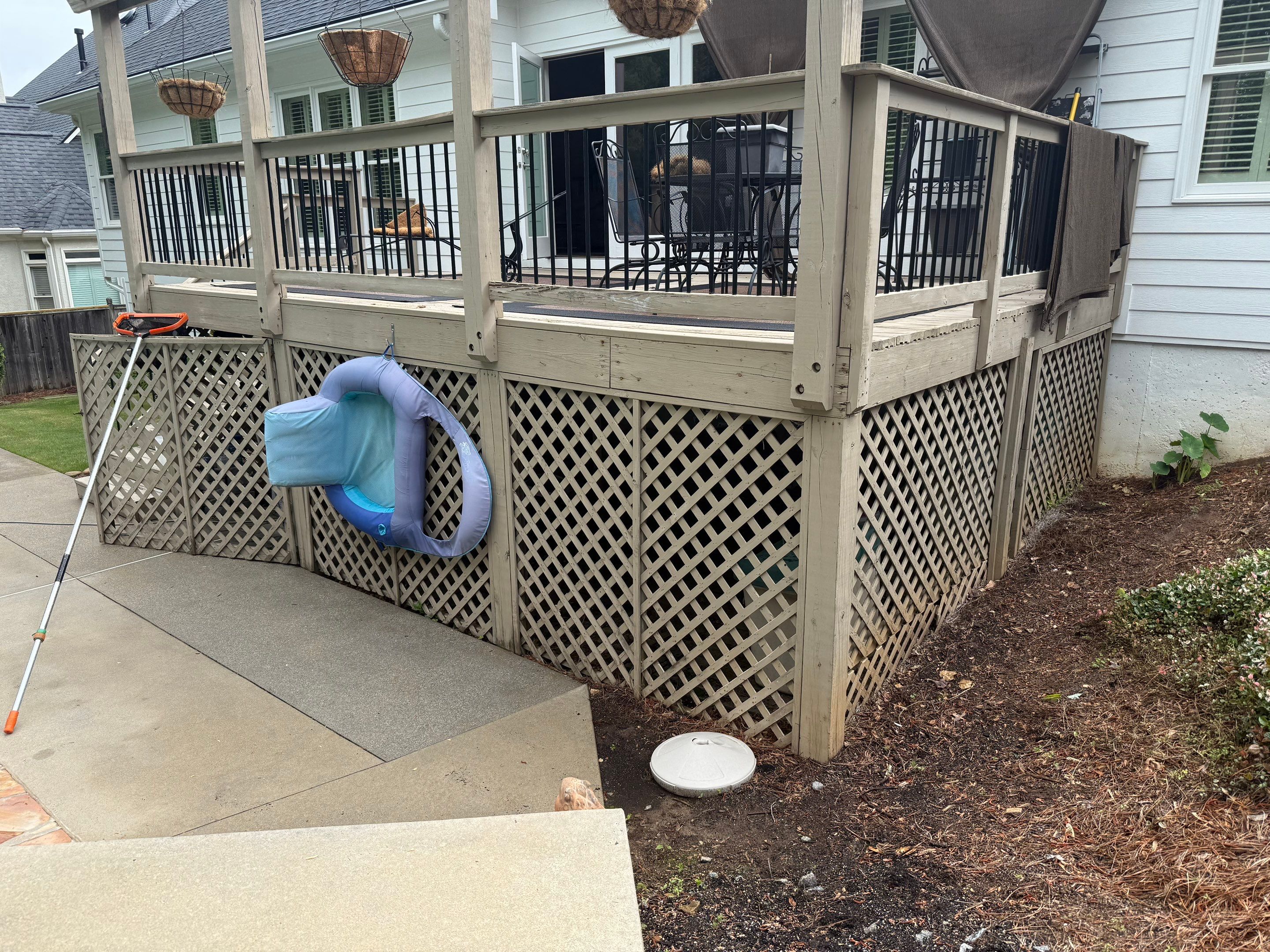 Elevated Wood Deck Refresh with New Lattice Skirting in Marietta by Swift Home Renovations