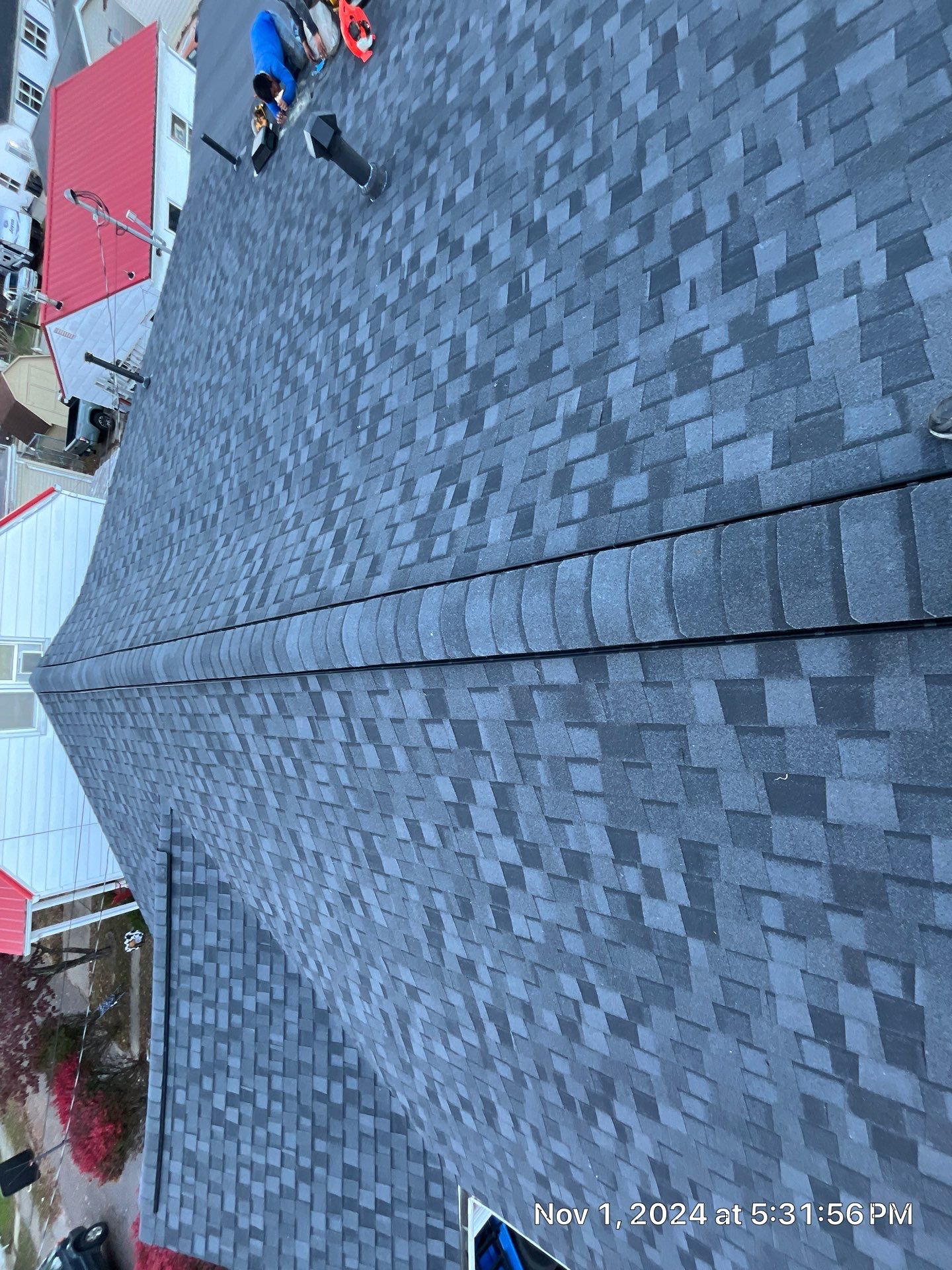 Residential Roofing Installation using Certainteed Landmark Pro Shingles blue by Fahey Roofing + Contracting