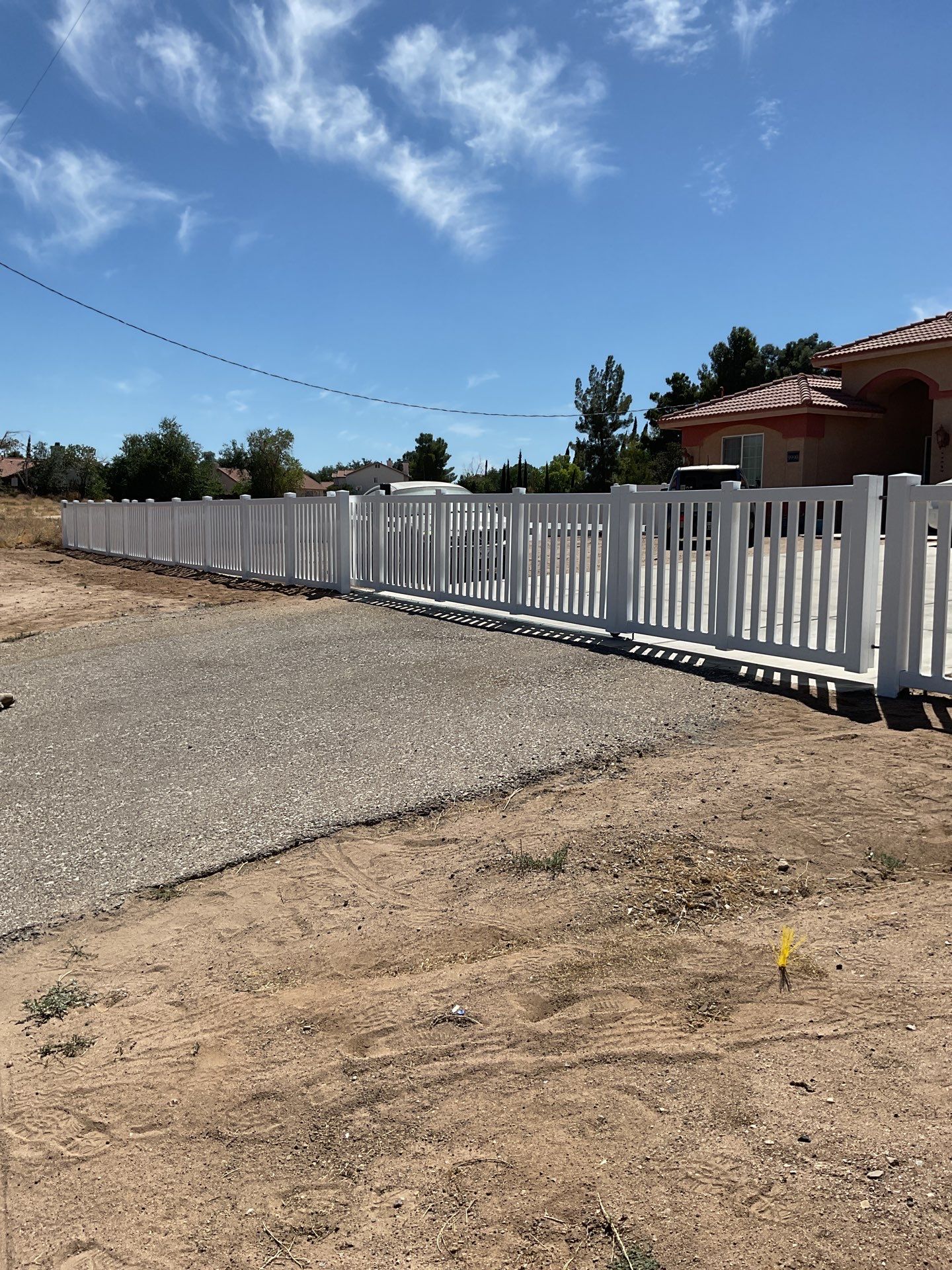 Fence Installation using vinyl pickett by Fence Guys Inc.