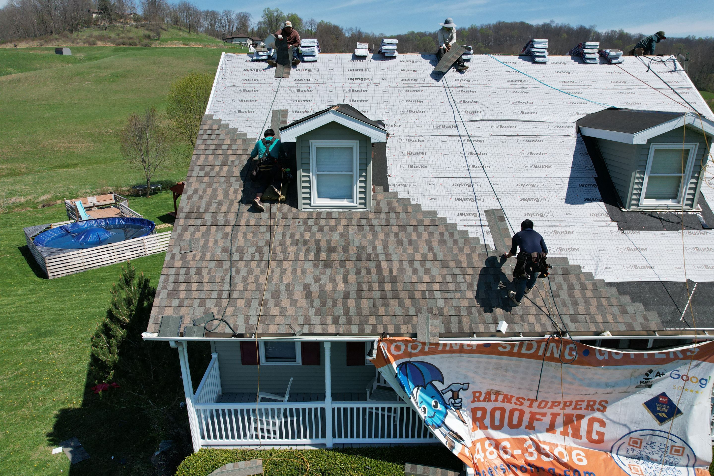 Residential Roofing Installation using GAF Timberline HDZ Cedar Falls by Rainstoppers Roofing