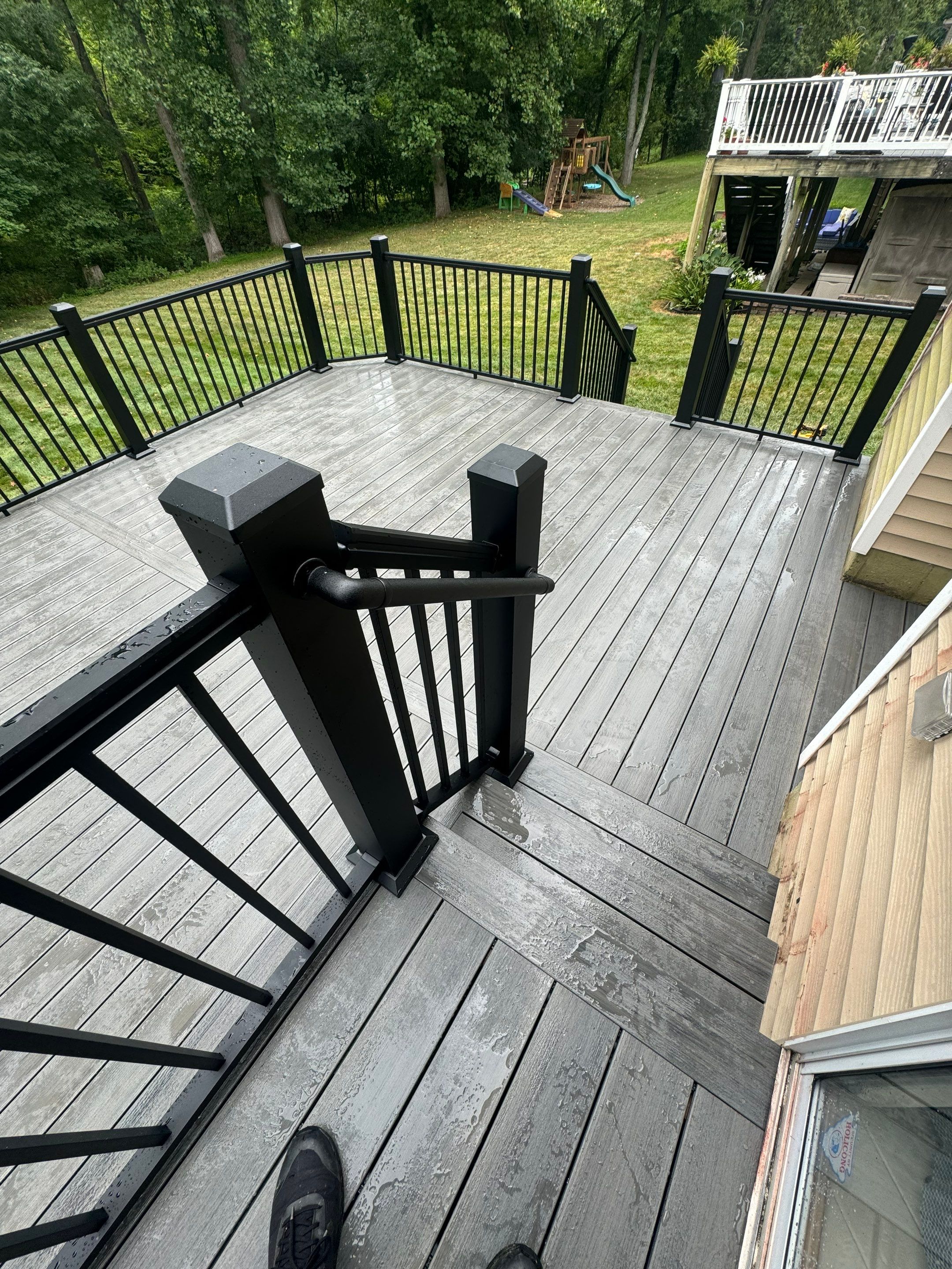 Deck Resurface using Deckorators Vista - Color Driftwood by deck guardian