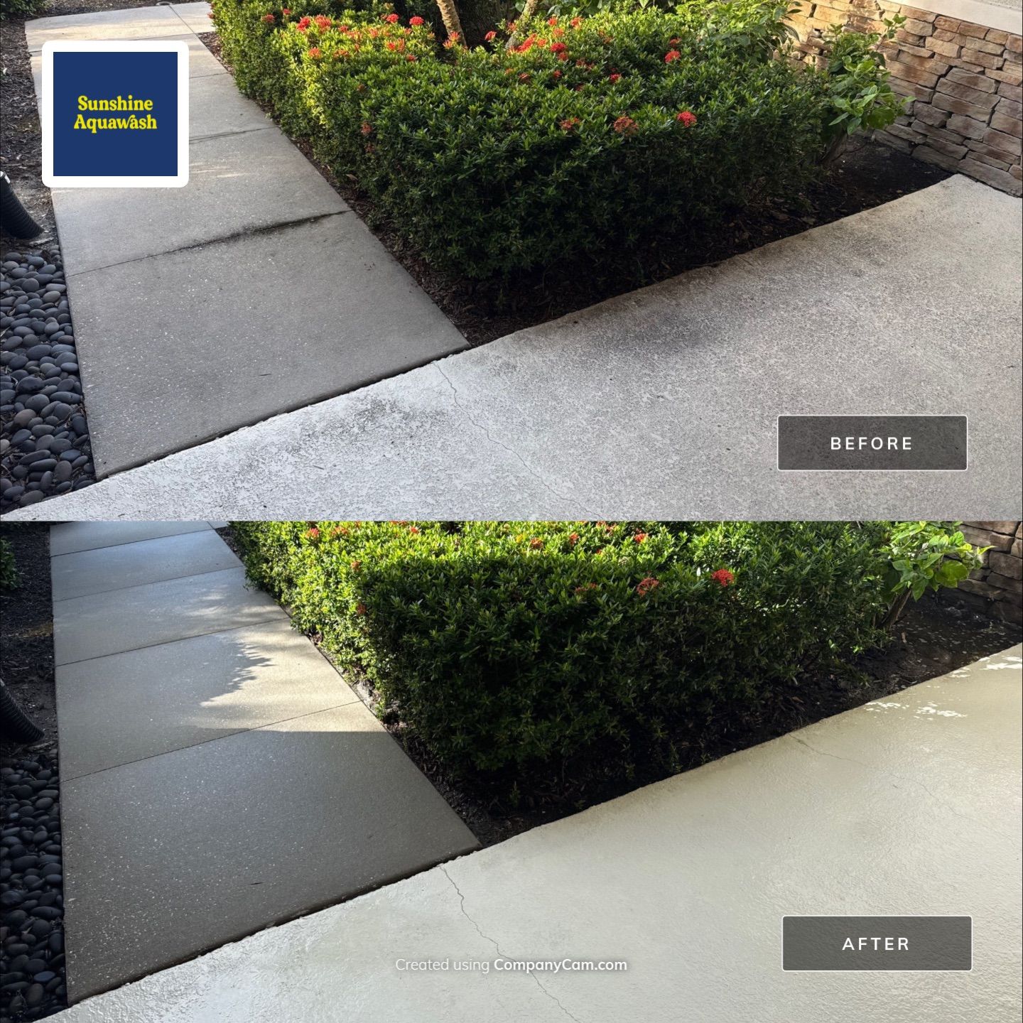 Concrete Driveway Cleaning in Arbor Reserve Community Bradenton, Fl by Sunshine AquaWash