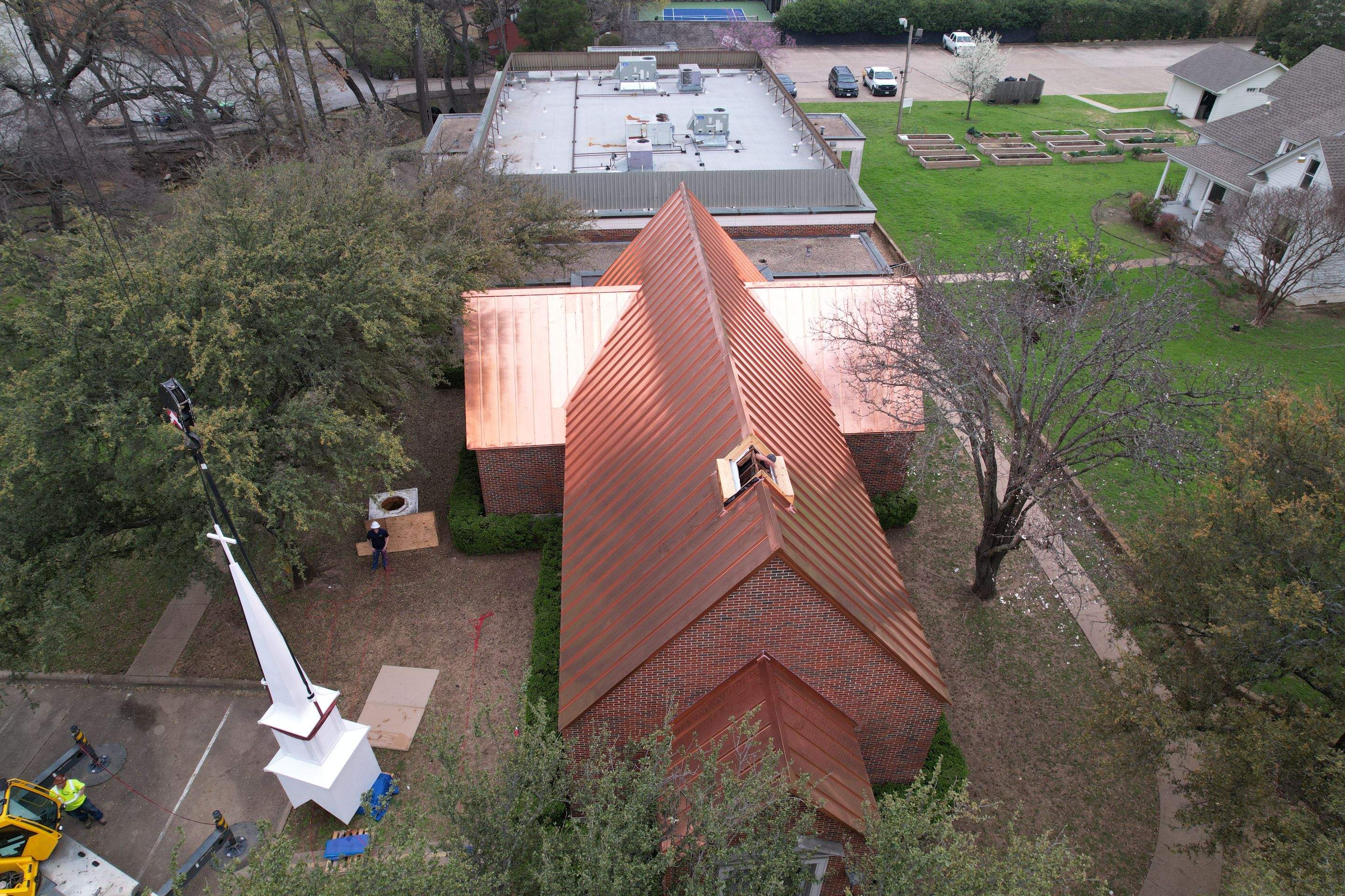 Custom Copper Standing Seam Roofing System  by Springtree Restoration 