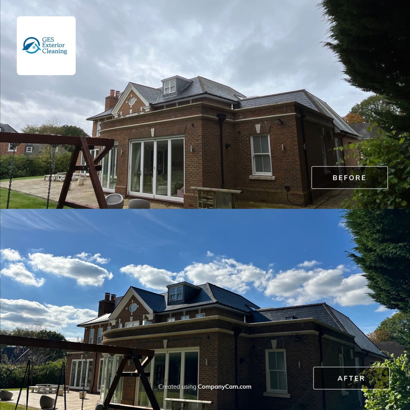 Roof Cleaning - Patio Cleaning - Stonework Cleaning using Honda 15lpm Low Pressure Washing Machine by Ges Exterior Cleaning ltd