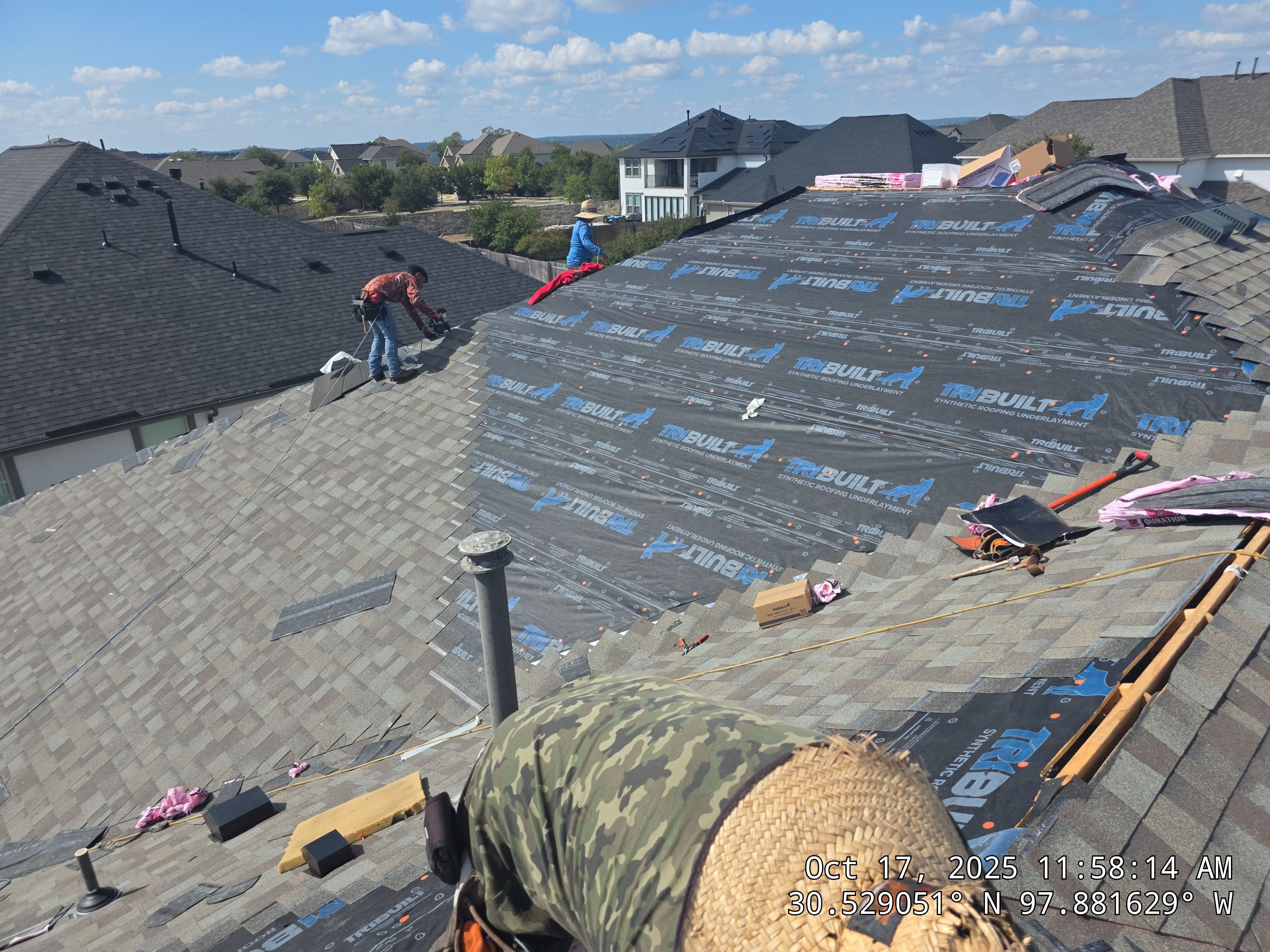 Full Residential Roof Replacement with Architectural Shingles in Leander by Caliber Restoration LLC
