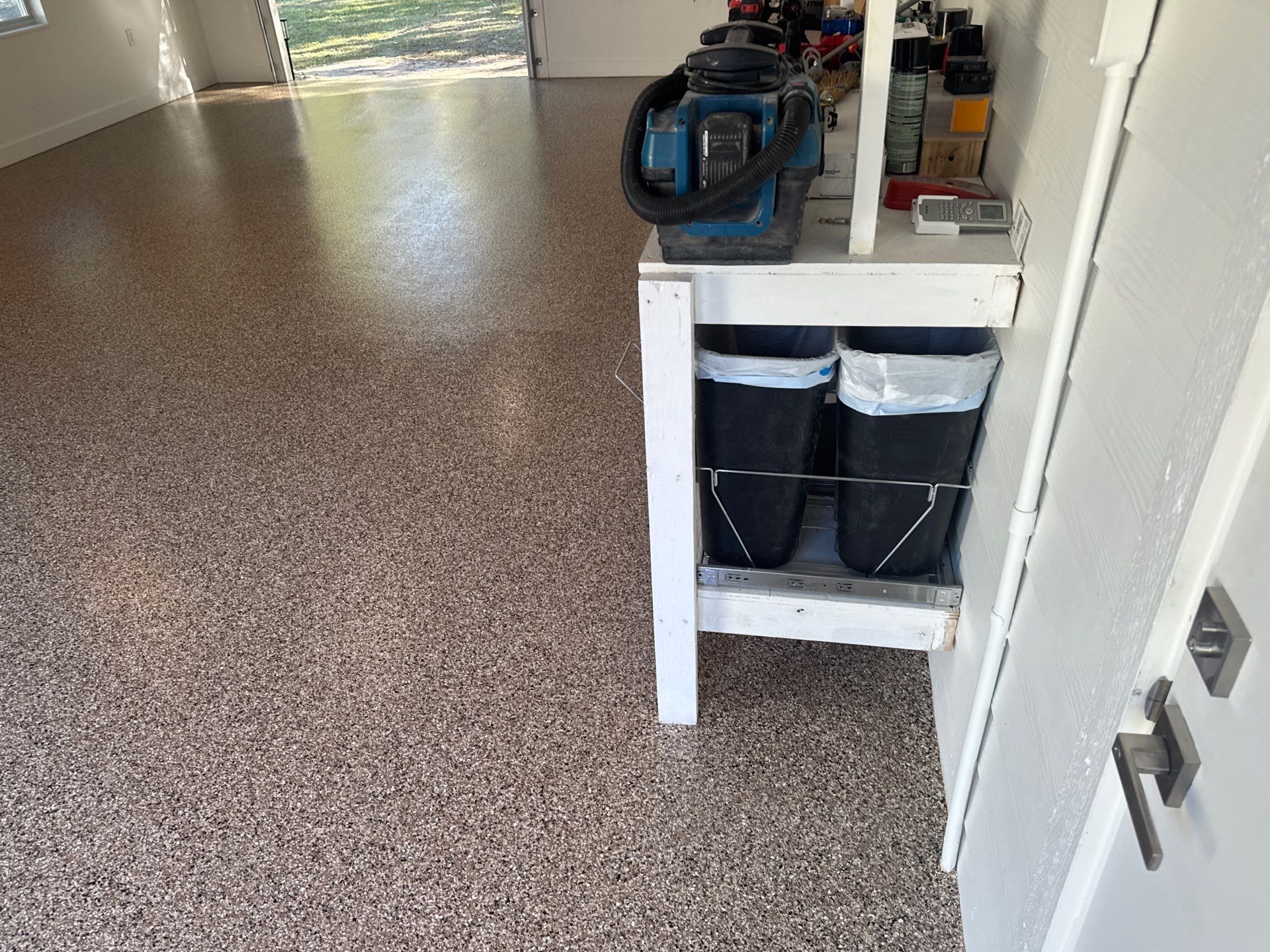 Garage in Hawthorne, FL in Sandstone by Cross Creek Concrete Coatings