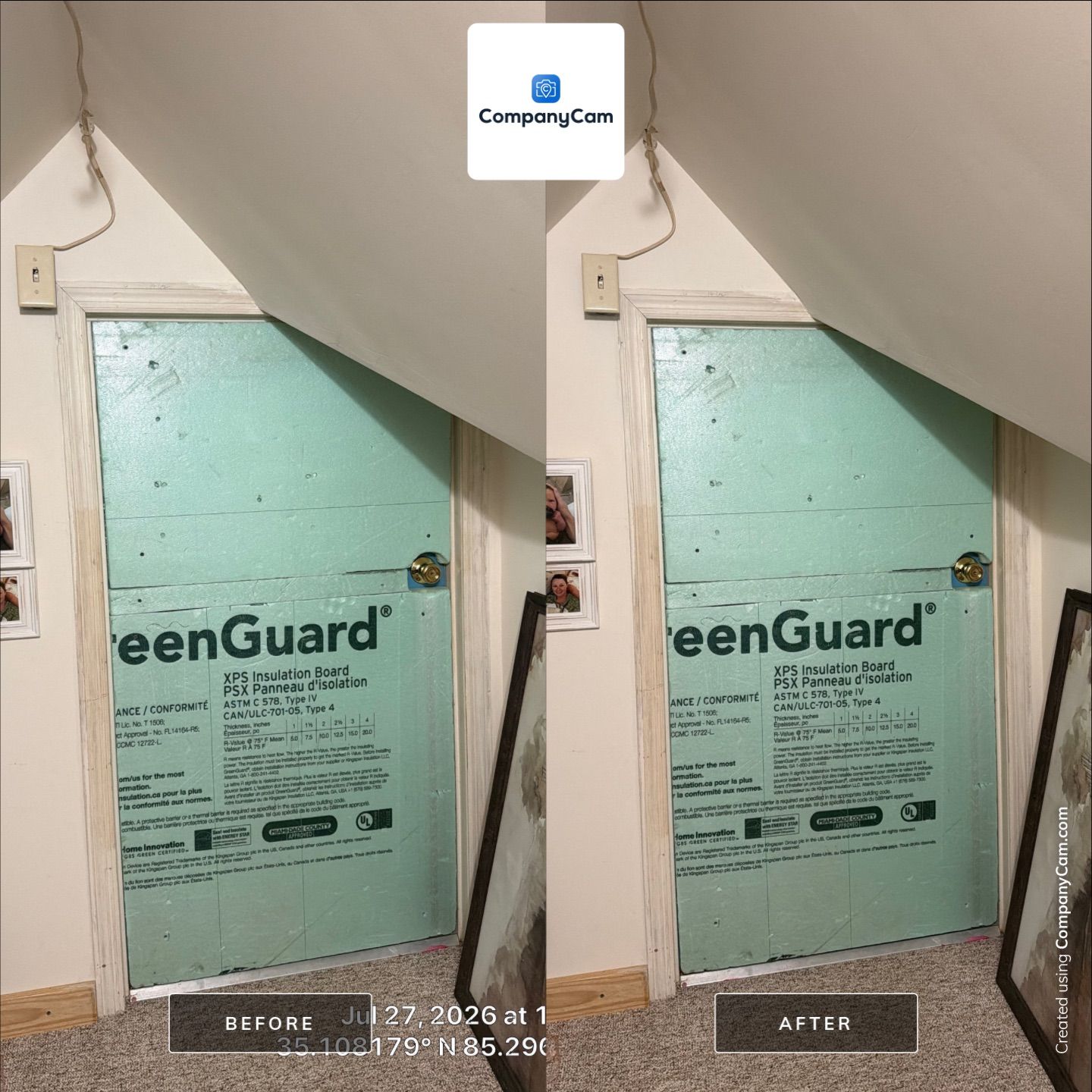 Attic Storage Optimization and XPS Insulation Board Installation in Chattanooga by CompanyCam Sales Demo