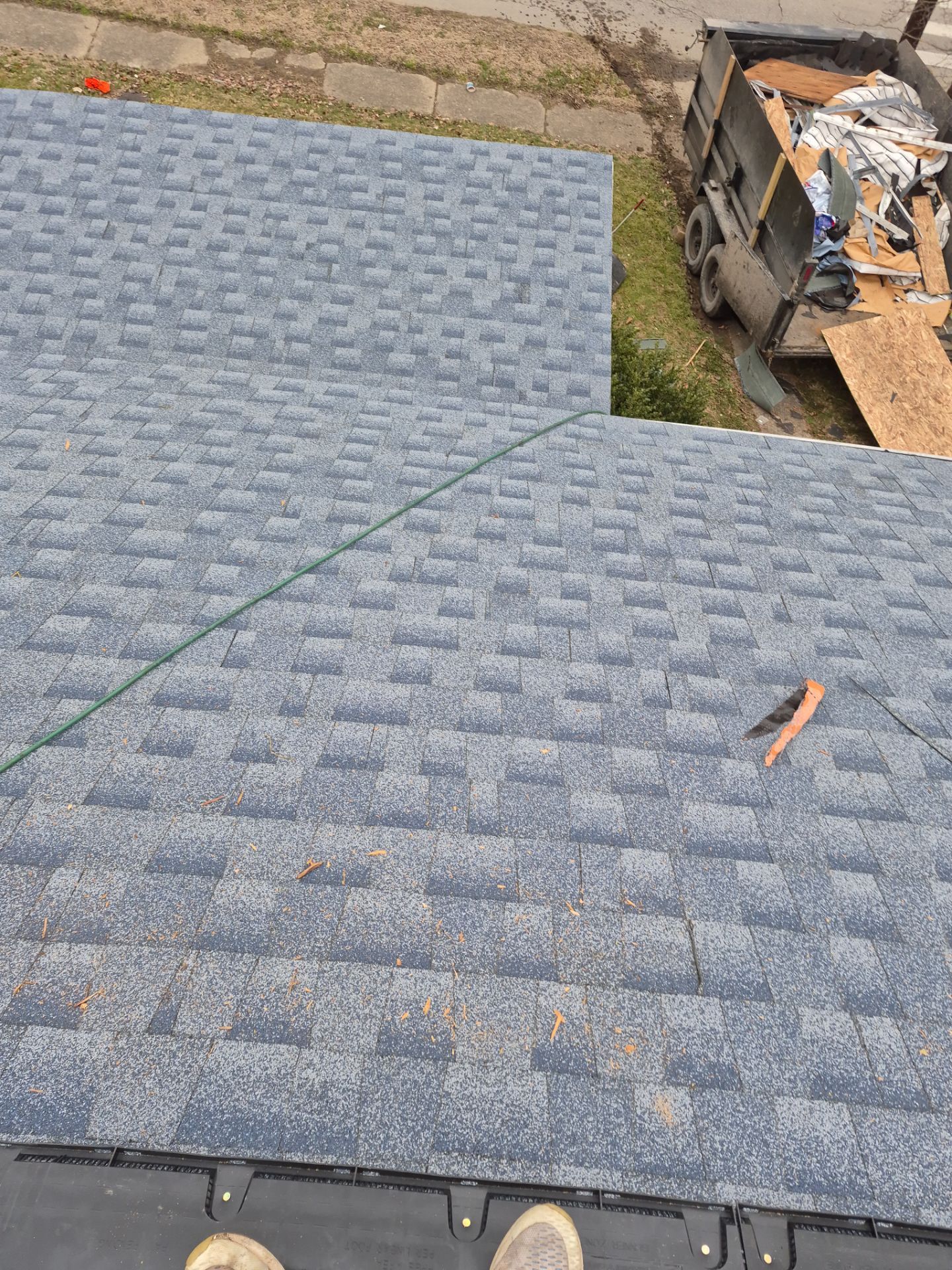 Residential Roofing Installation using GAF Timberline HDZ Biscayne Blue by Rainstoppers Roofing