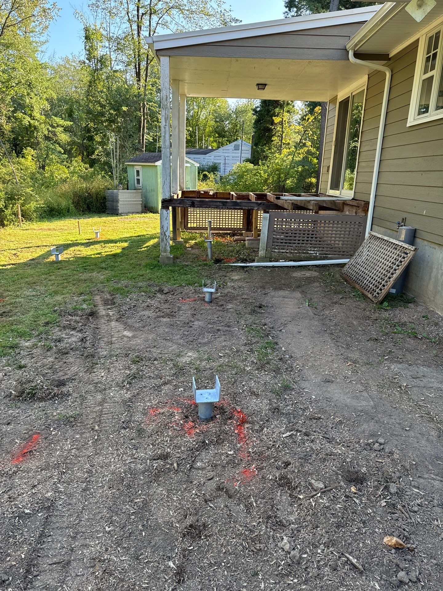 New Deck using Trex Tiki Torch  by deck guardian