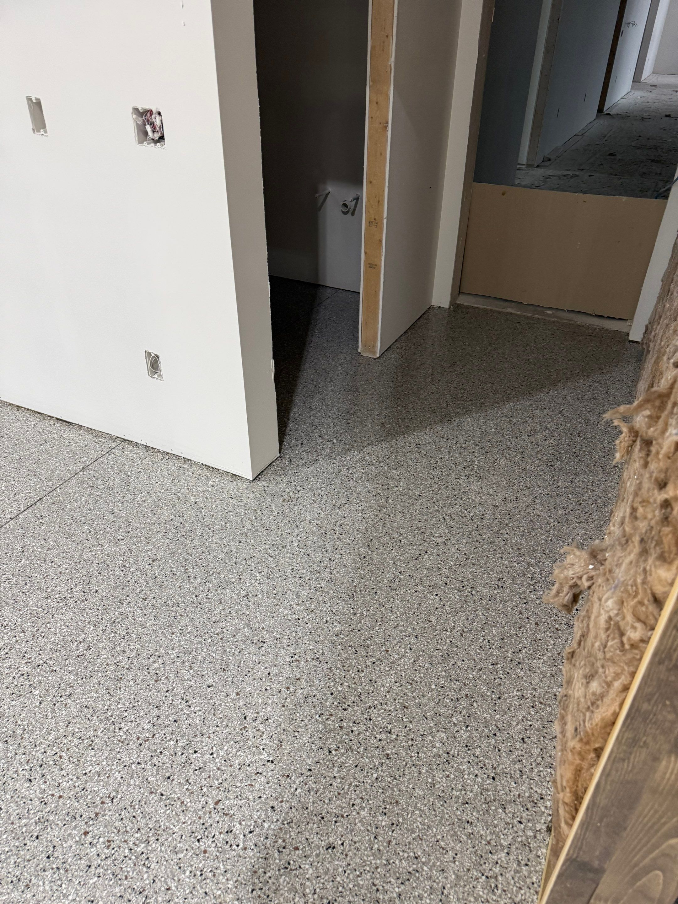 Custom Speckled Floor Coating for Large Montrose Shop by Select Painting, Coatings & Garage Cabinets