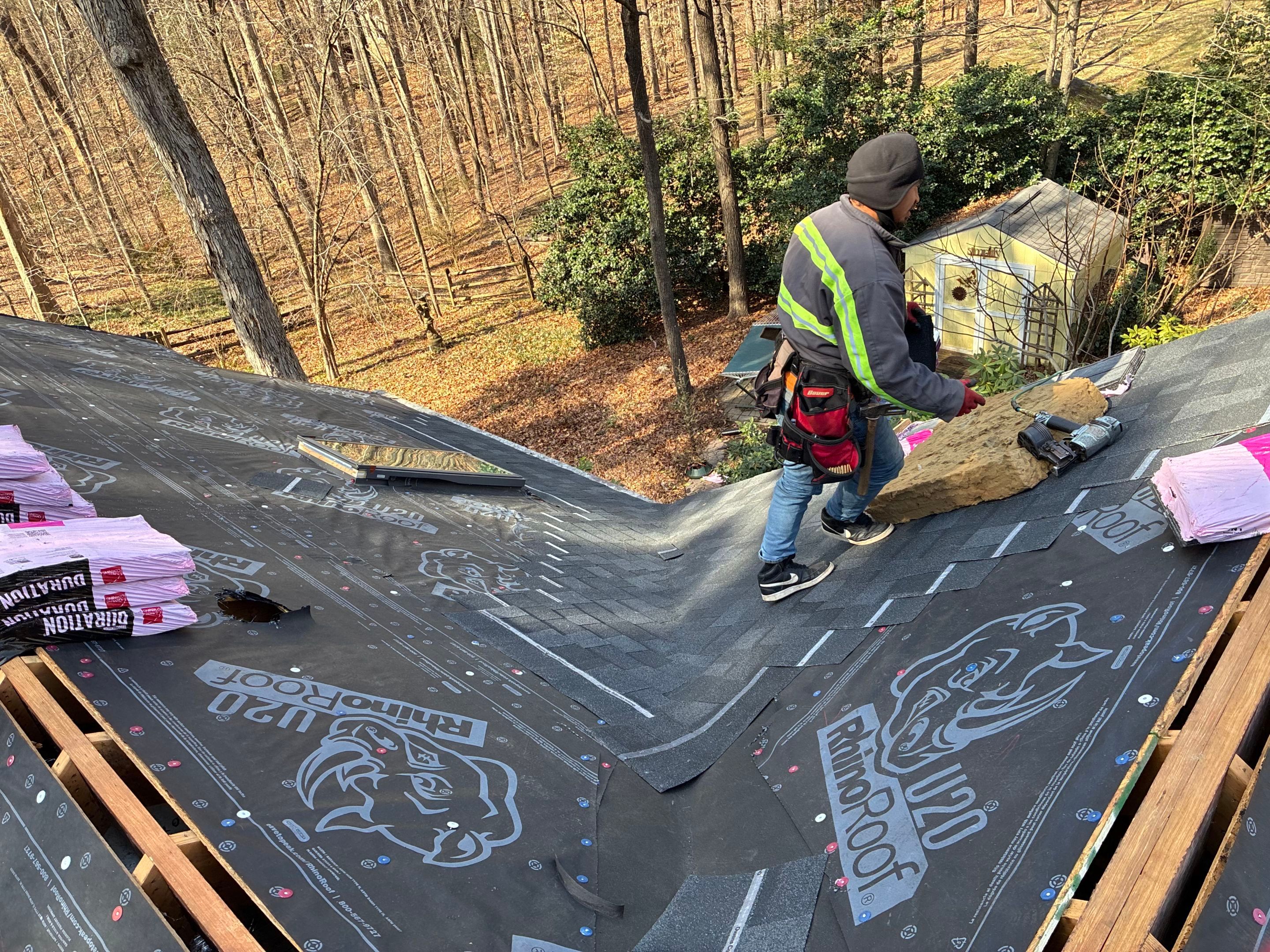 Residential Roof and Skylight Replacement in Wake Forest, North Carolina by Five Oaks Roofing Plus