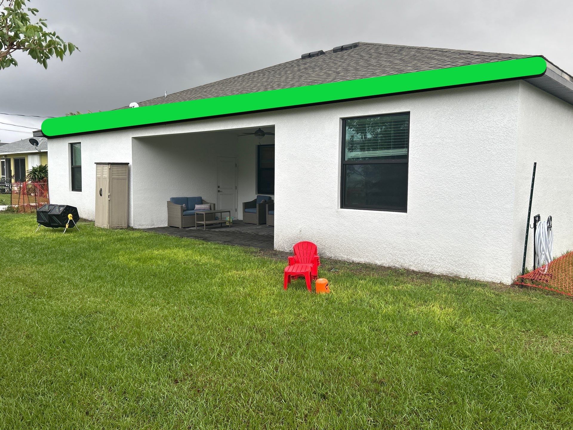 Dark Seamless Gutters and Downspouts in Cape Coral FL by Gutter Professors