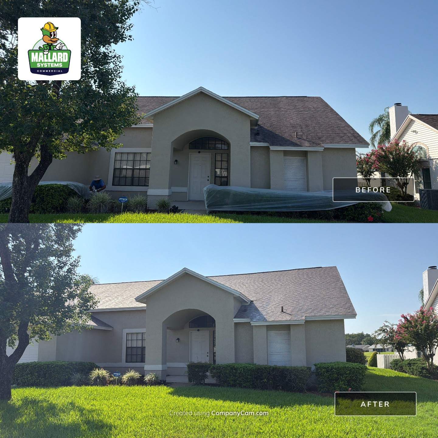 Residential Roof Cleaning in Hunters Creek by Mallard Systems