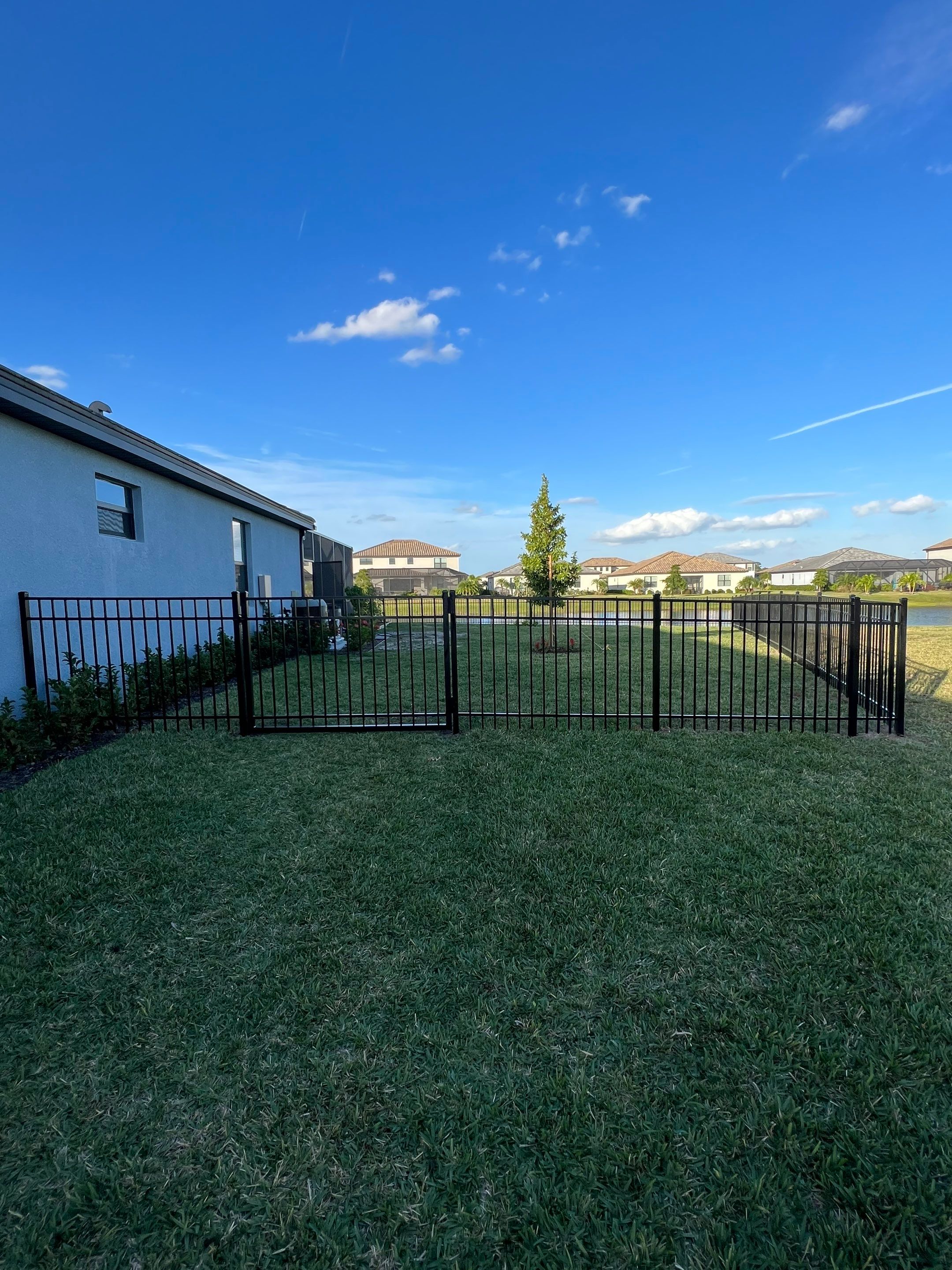 Aluminum Fence Installation using Black 3 Rail Aluminum Fence by Asap fence and gates, LLC