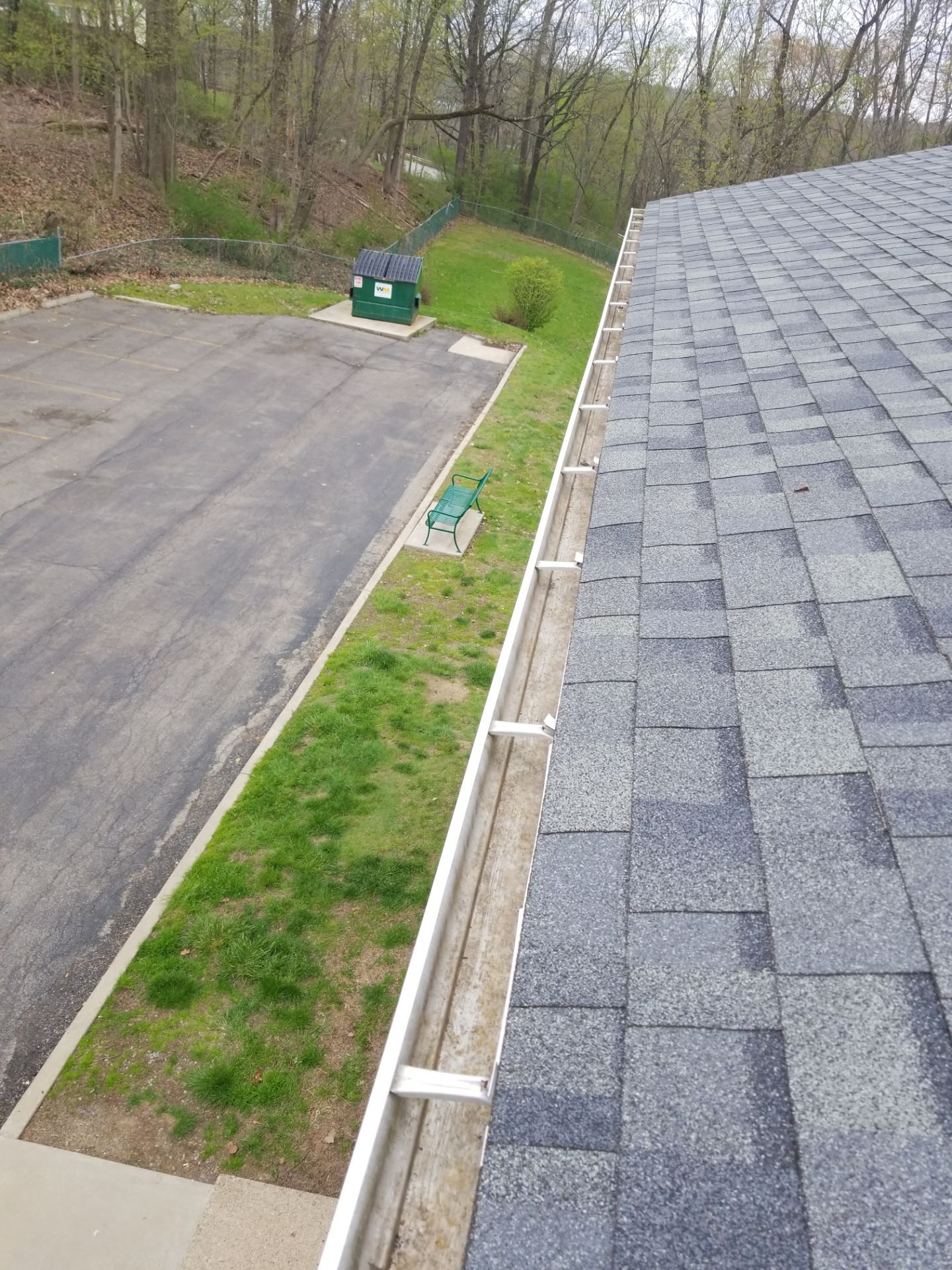 Commercial gutter cleaning Erie, PA after photo with clean gutters