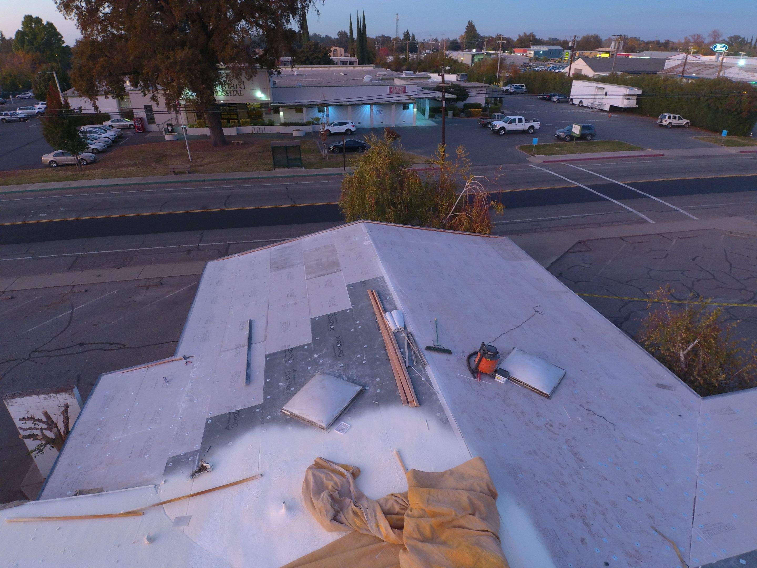 Spray foam and coatings using Conklin Benchmark/PUMA XL coatings and spray foam by Straight Edge Roofing Inc