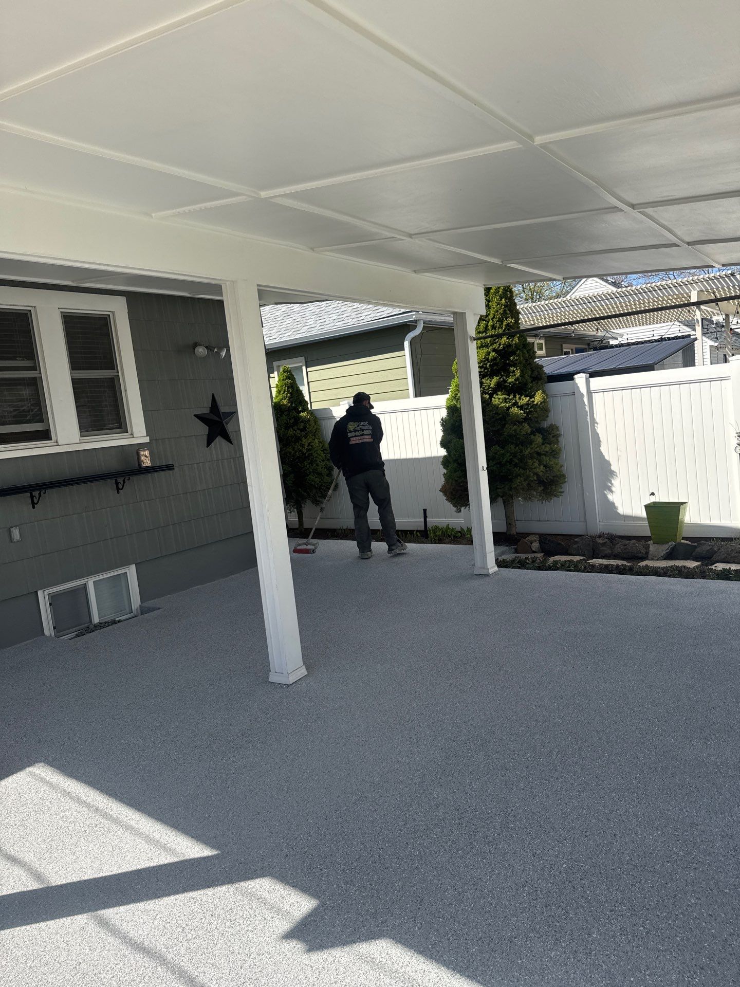 Battleship Hybrid Concrete Coating for Spokane Patio and Walkway by Croc Coatings, LLC