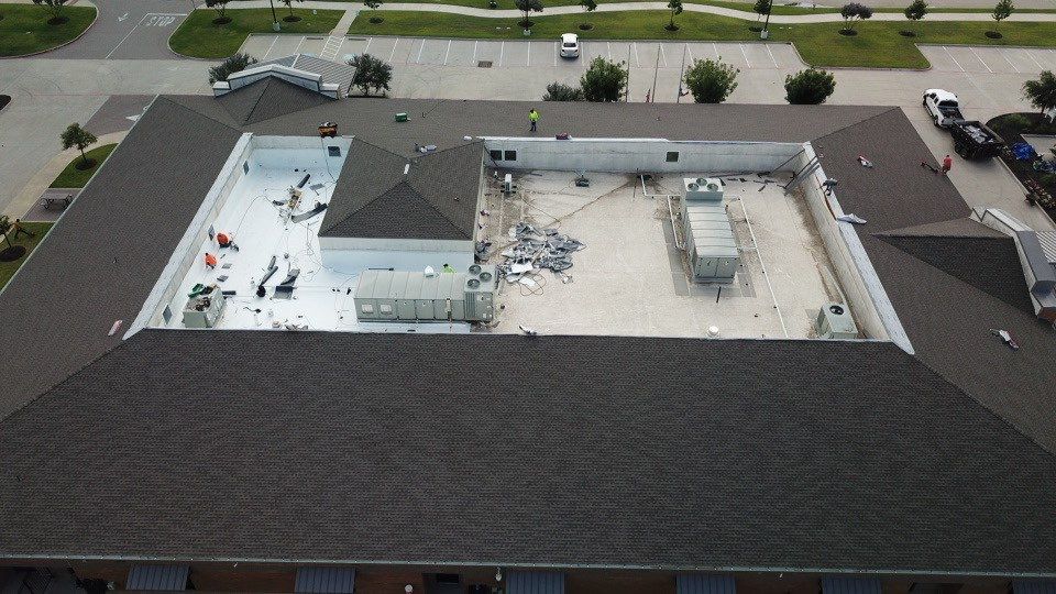Commercial Re-Roof in Frisco. TX by Roof Experts