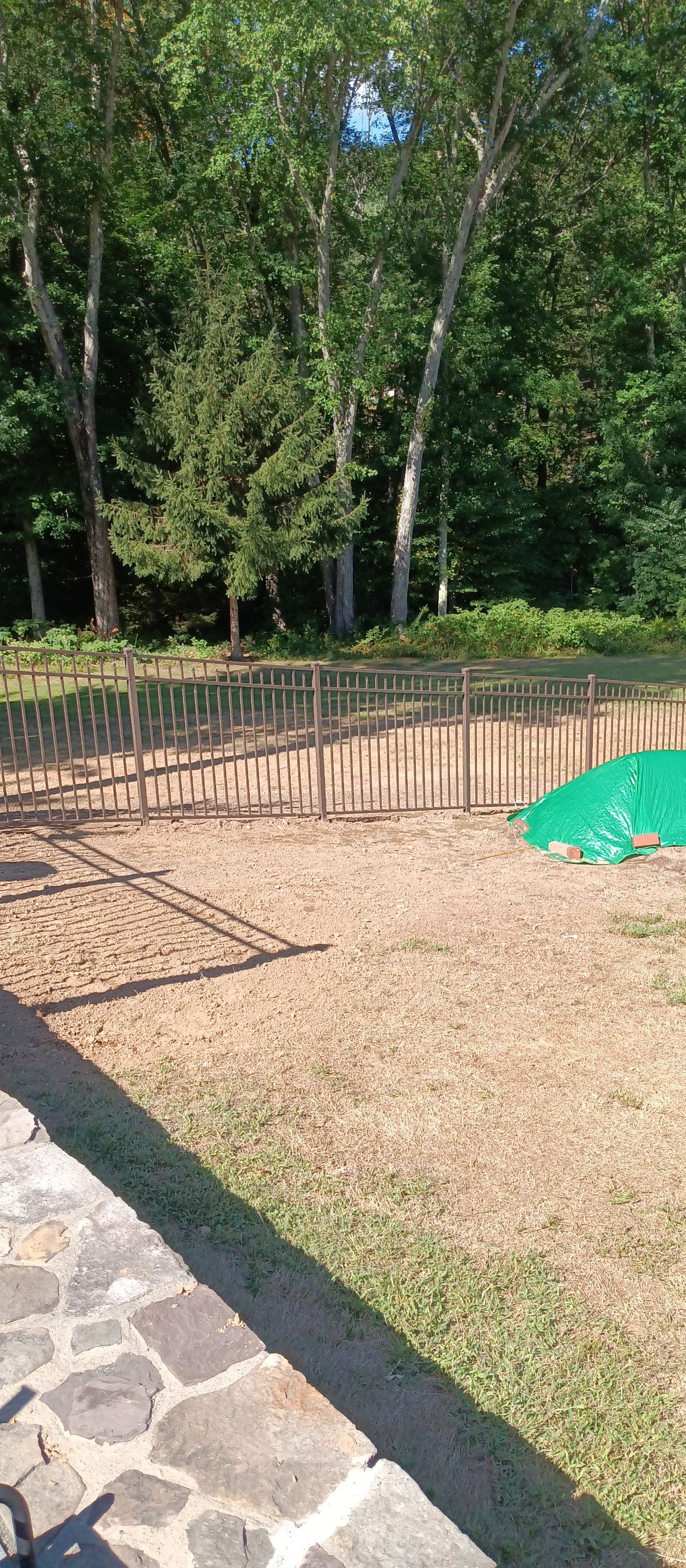 New Aluminum Fence with matching double gate in Bronze by DiGiorgi Roofing and Siding Inc