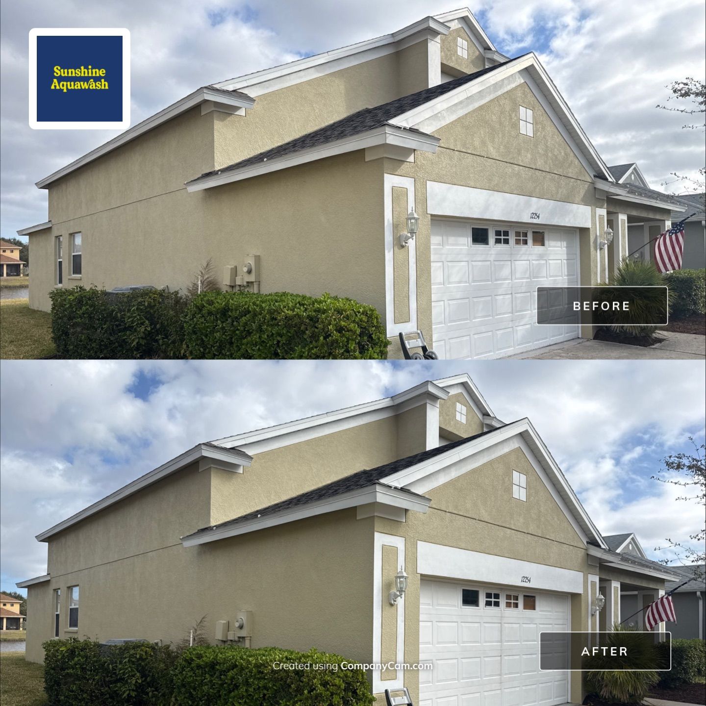 House Wash Removing Heavy Algae Buildup | River Plantation, Parrish FL by Sunshine AquaWash