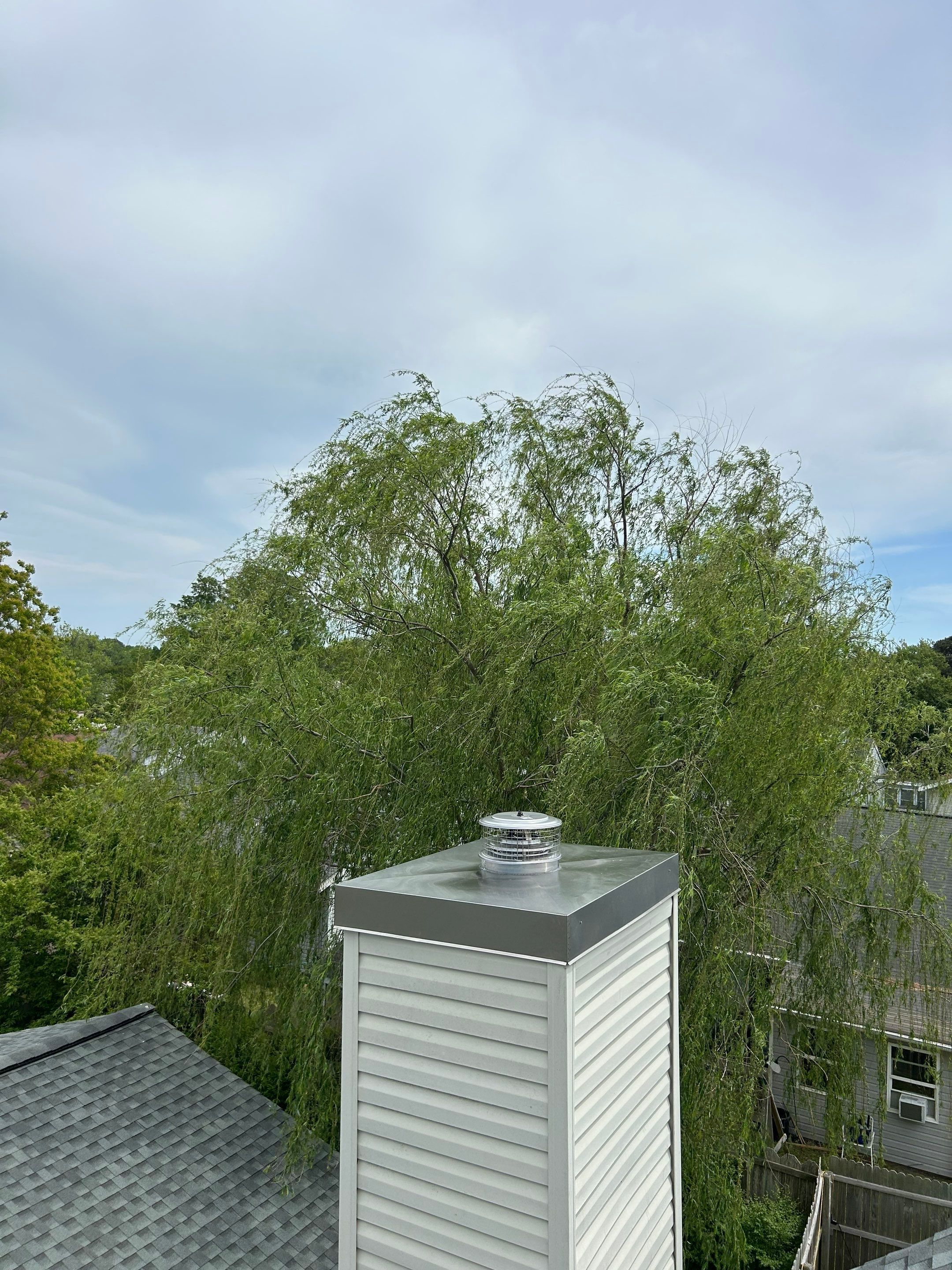 Chase Cover Replacement - Special Rooftop Work Platform  by Premier Chimney and Roofing