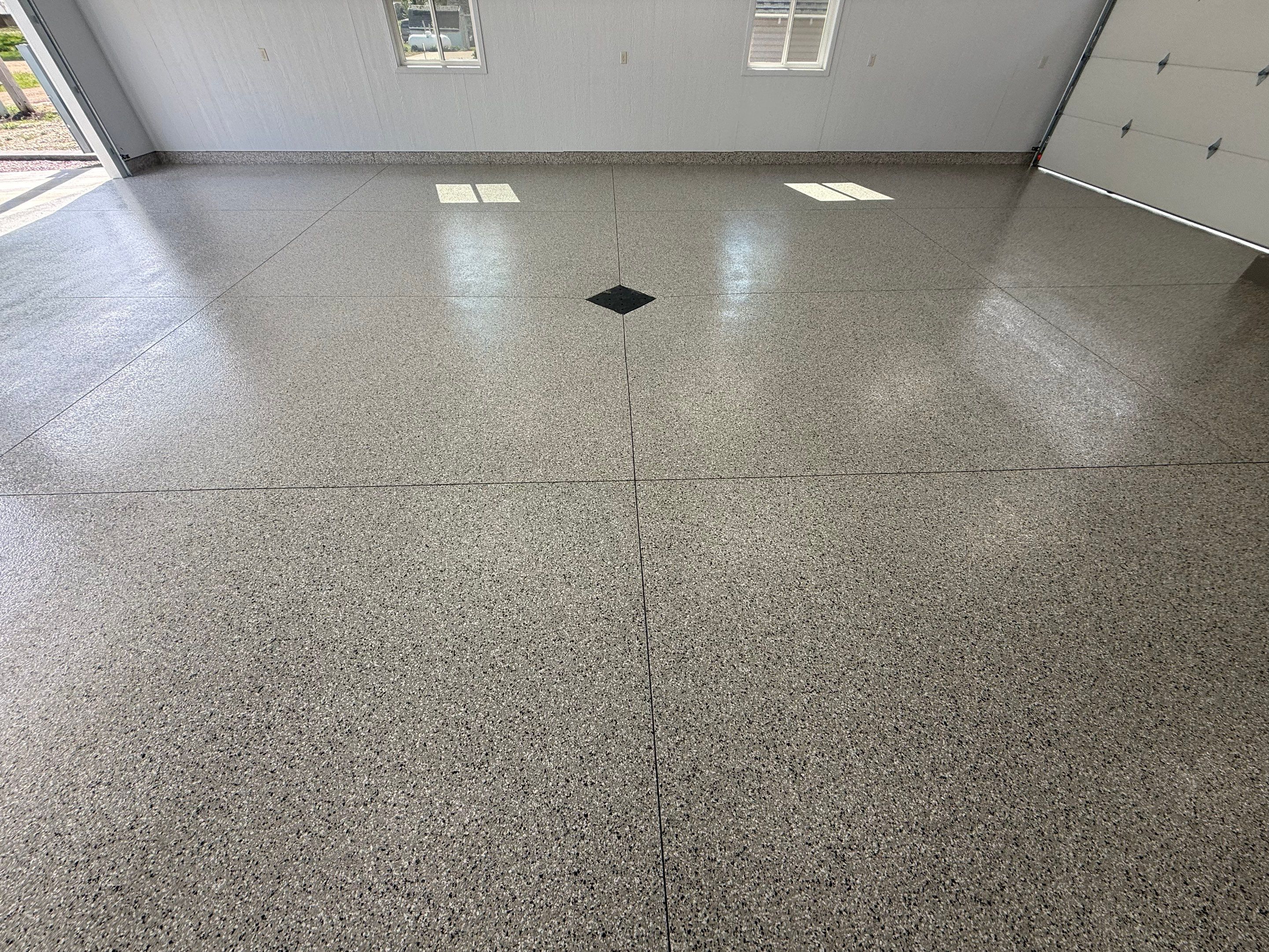 Speckled Epoxy Concrete Coating for Edgerton Garage Floor by Select Painting, Coatings & Garage Cabinets
