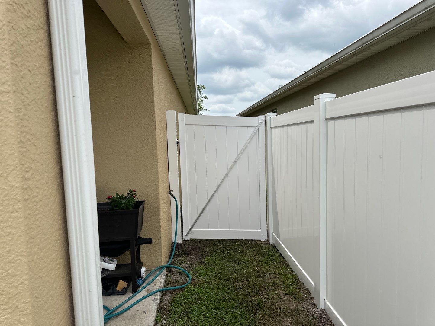 Aluminum Fence Installation using Vinyl Privacy Fence  by Asap fence and gates, LLC