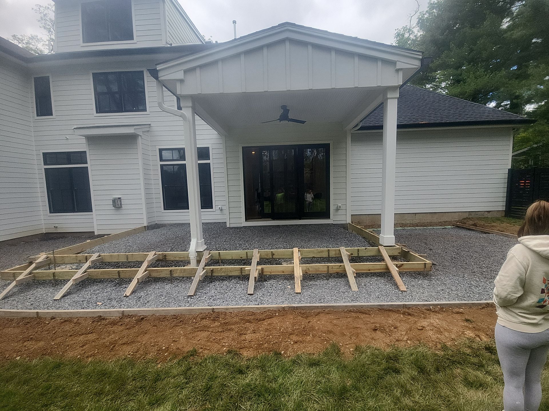 Modern Etched Concrete Back Patio in Princeton NJ by Architectural Concrete Design