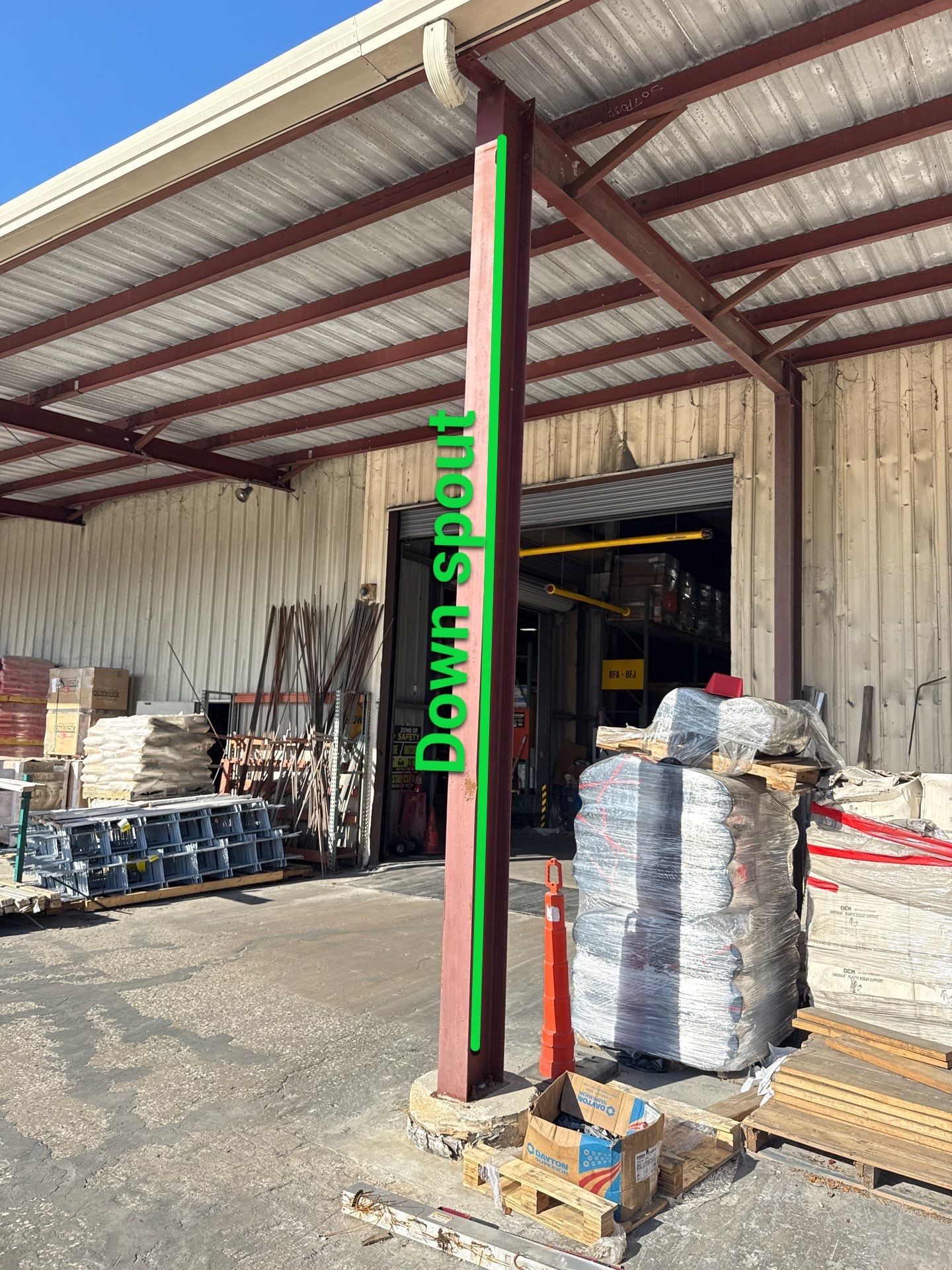 Commercial Box Gutters and White Downspouts Installation in Tampa FL by Gutter Professors