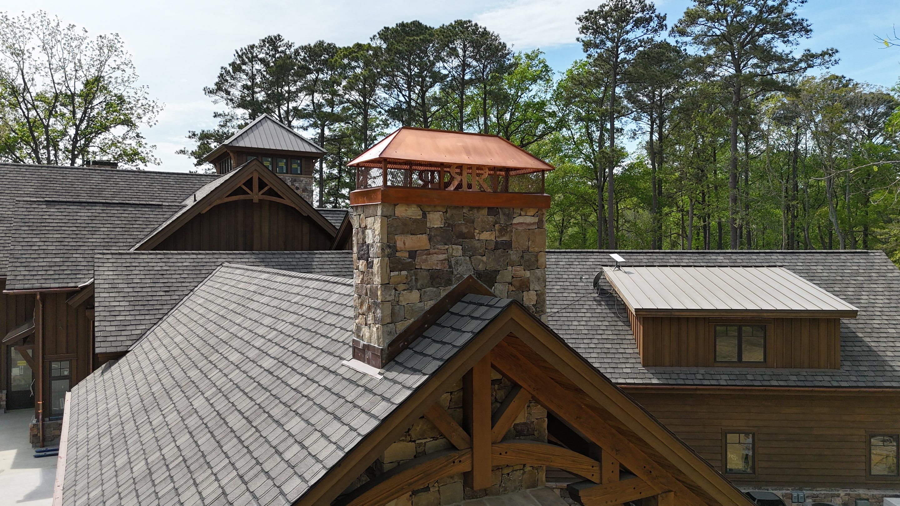 Custom Chimney Caps - Copper Hip & Ridge by Premier Chimney and Roofing