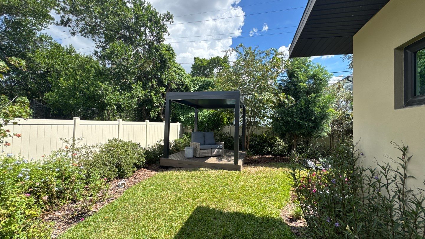 Custom Aluminum Pergola with Deckorators Composite Decking by Orlando pergolas