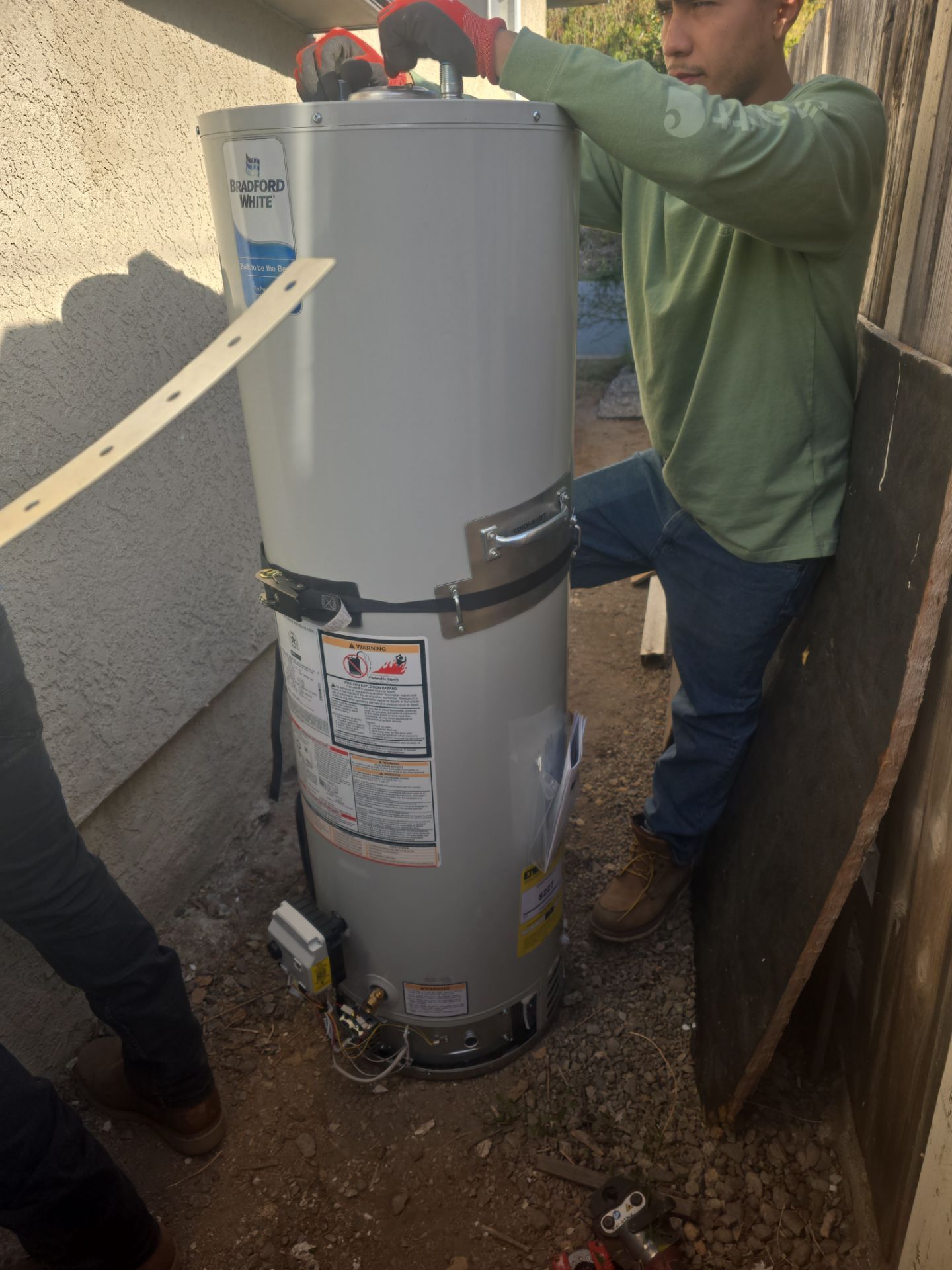 Water Heater Installation and Outside Piping by Us Plumbing
