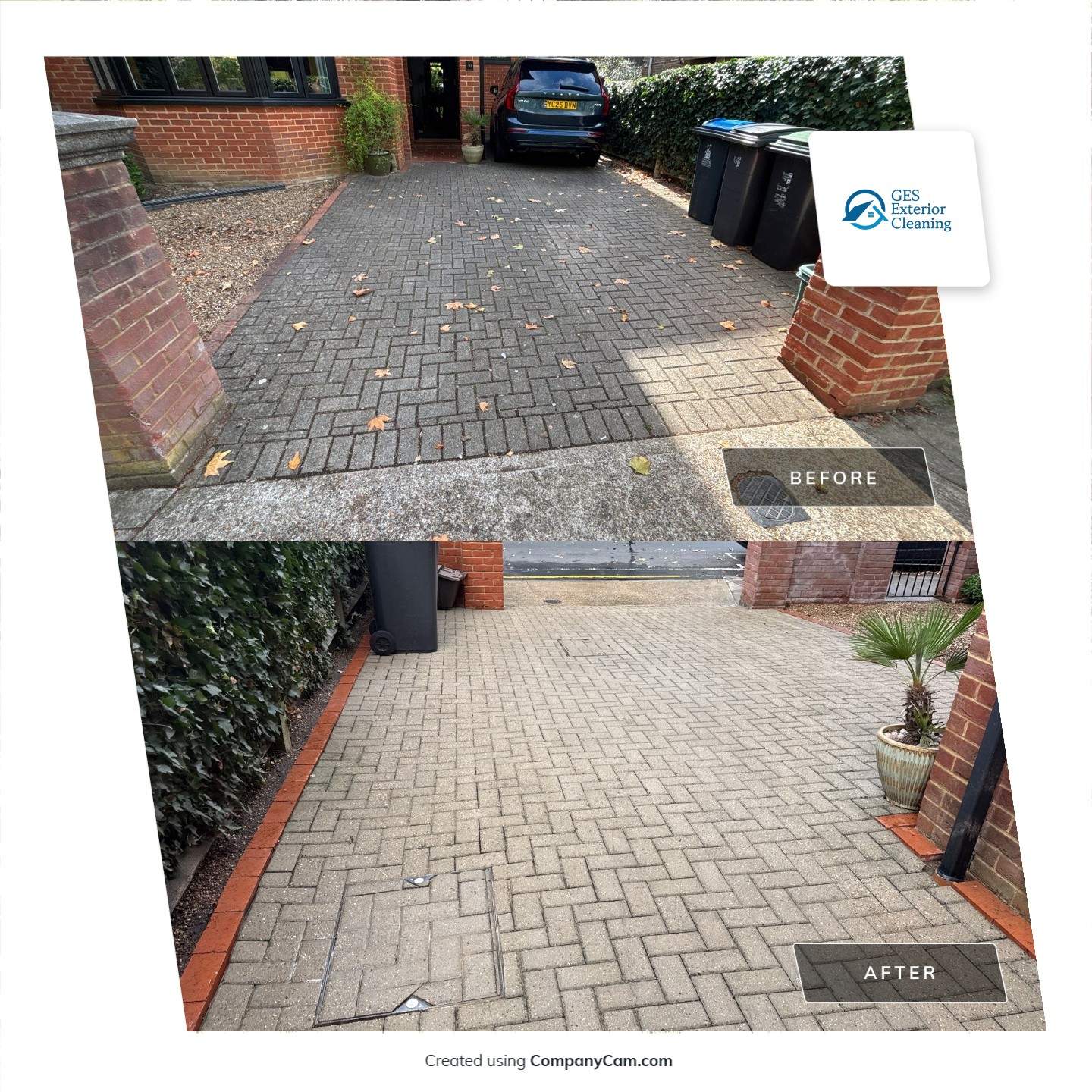 Professional Driveway and Natural Stone Patio Cleaning in Surbiton by Ges Exterior Cleaning ltd