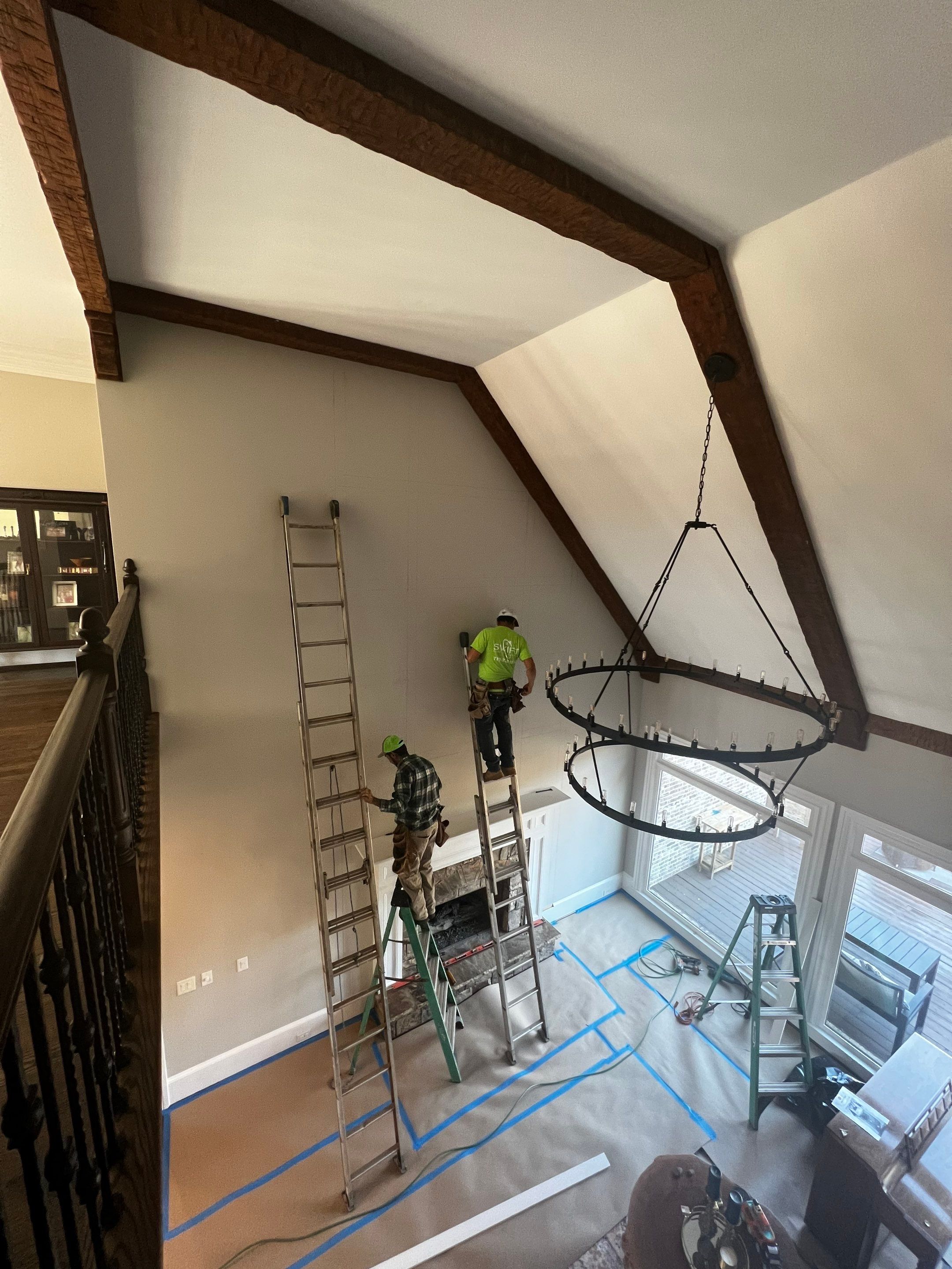Custom Fireplace Accent Wall and Trim Installation in Marietta by Swift Home Renovations