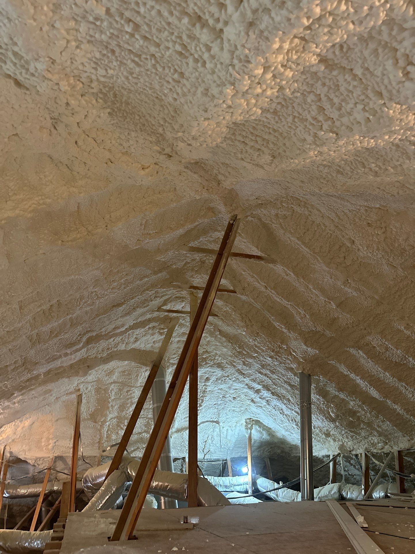 Spray foam insulation removal & re spray by Apex Insulation Solutions